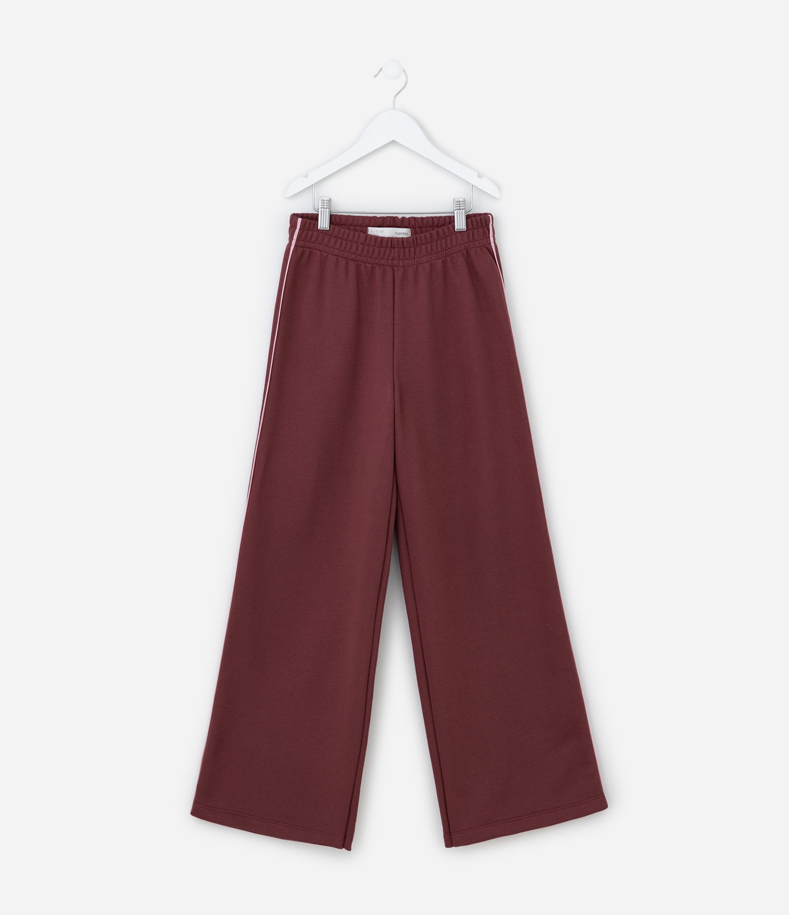 Calça Wide Leg Infantil com Viés Contrastante - Tam 5 a 14 Anos Vermelho 1