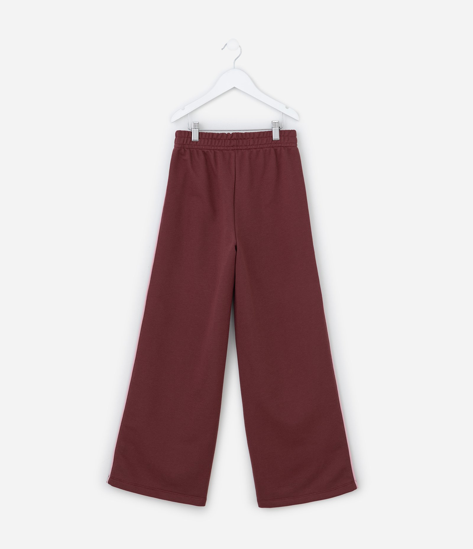 Calça Wide Leg Infantil com Viés Contrastante - Tam 5 a 14 Anos Vermelho 2