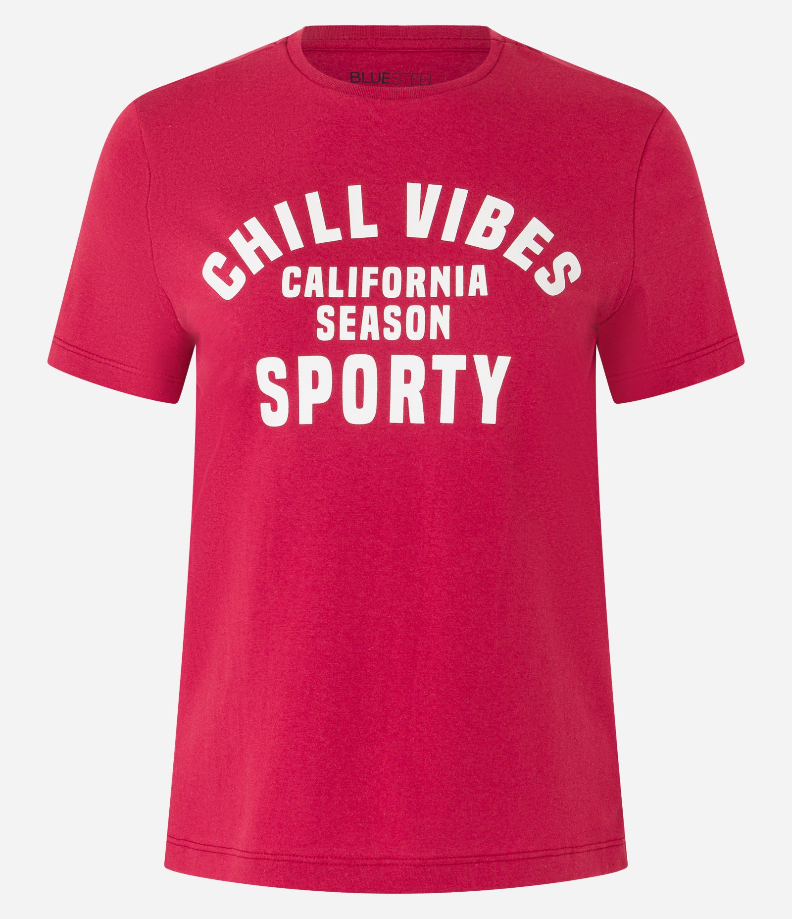 Blusa Baby Look em Algodão com Estampa Chill Vibes Vermelho 5