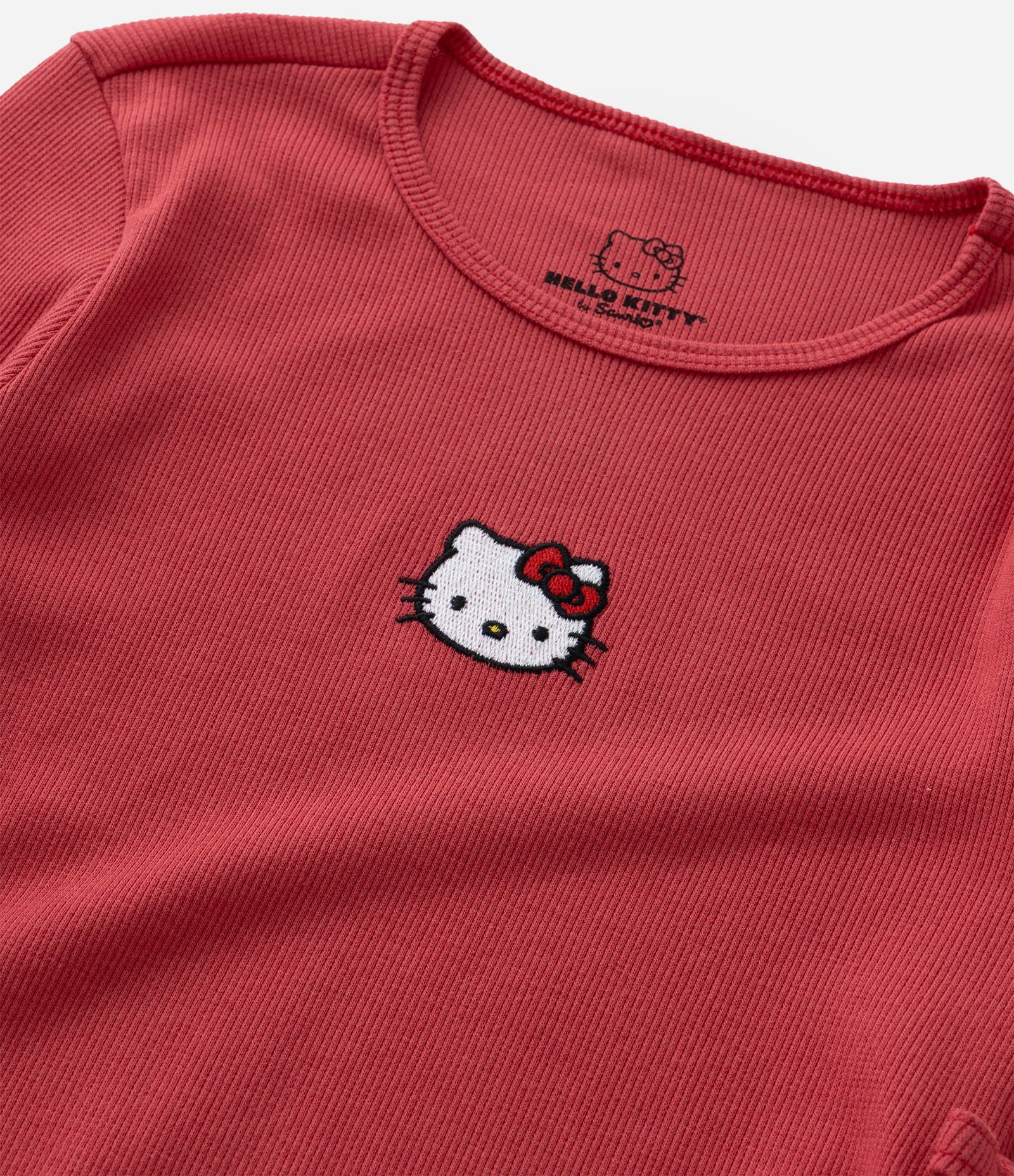 Blusa Infantil com Lacinhos e Bordado Hello Kitty - Tam 5 a 14 Anos Vermelho 5