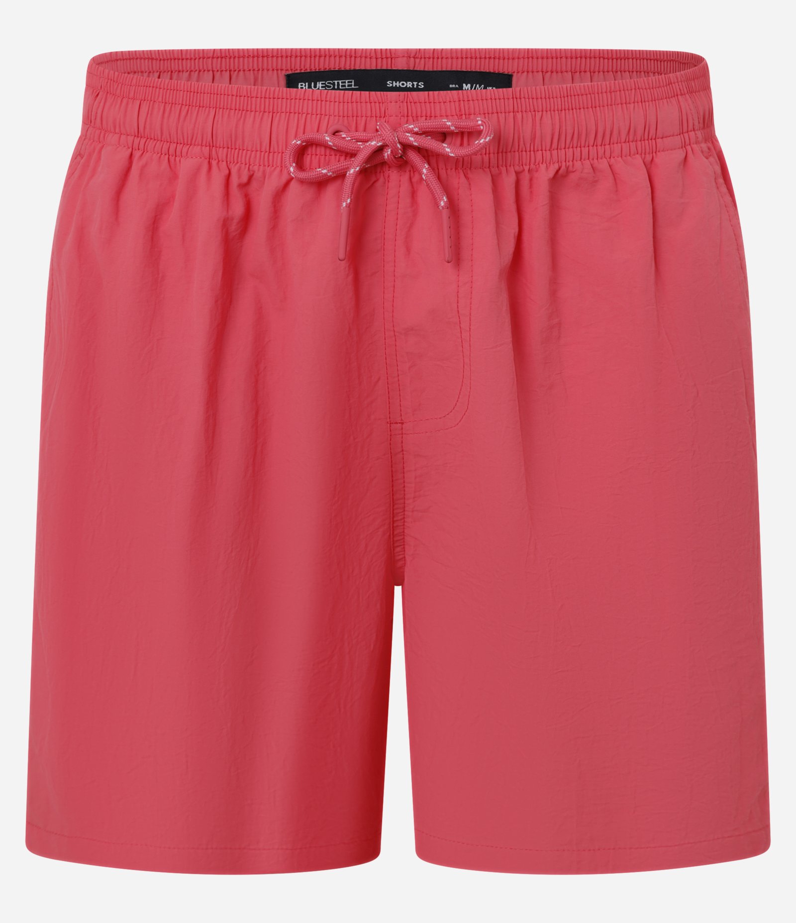 Bermuda de Banho Básica em Microfibra com Cós Elástico e Cordão Coral 4