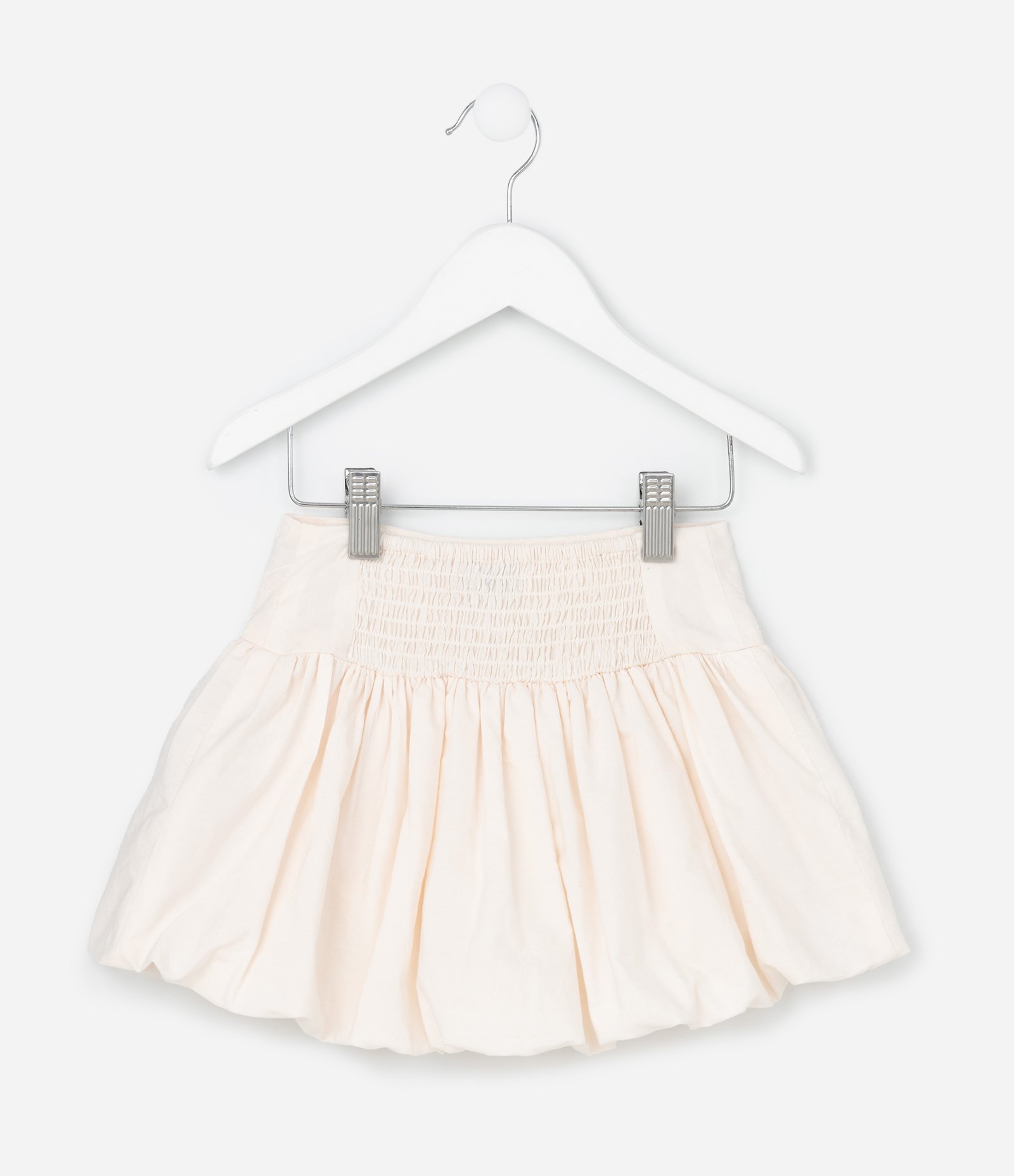 Saia Infantil Balonê com Bordado Floral - Tam 1 a 6 Anos Bege 2