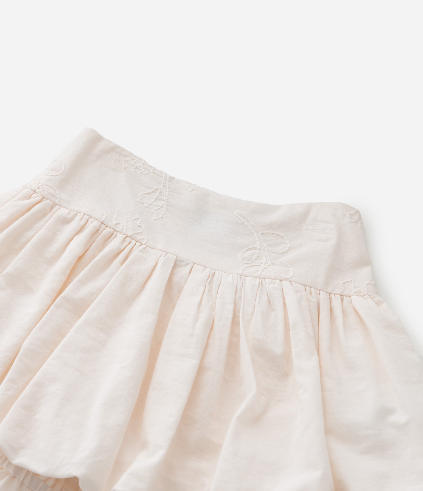Saia Infantil Balonê com Bordado Floral - Tam 1 a 6 Anos Bege 5