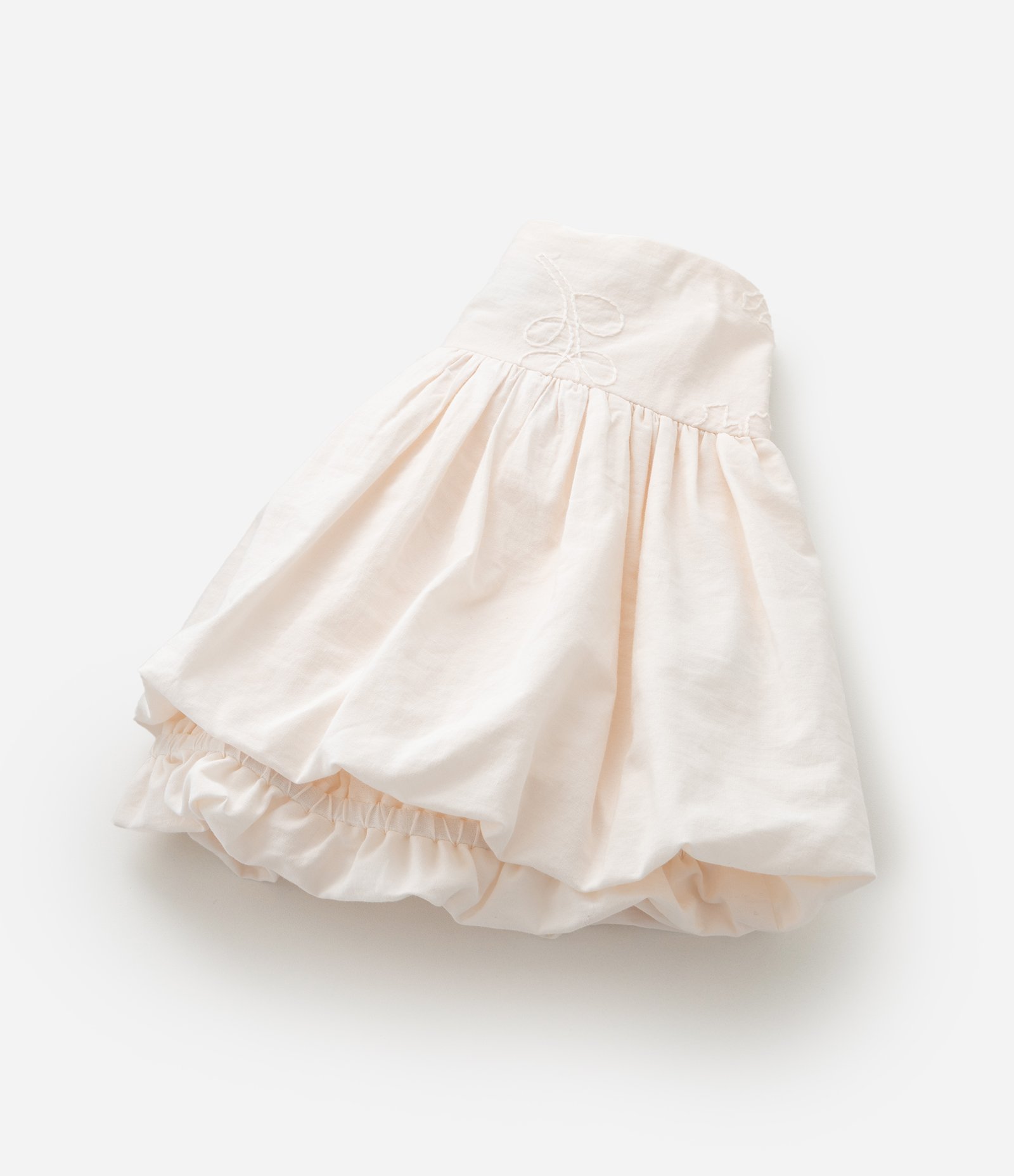 Saia Infantil Balonê com Bordado Floral - Tam 1 a 6 Anos Bege 6