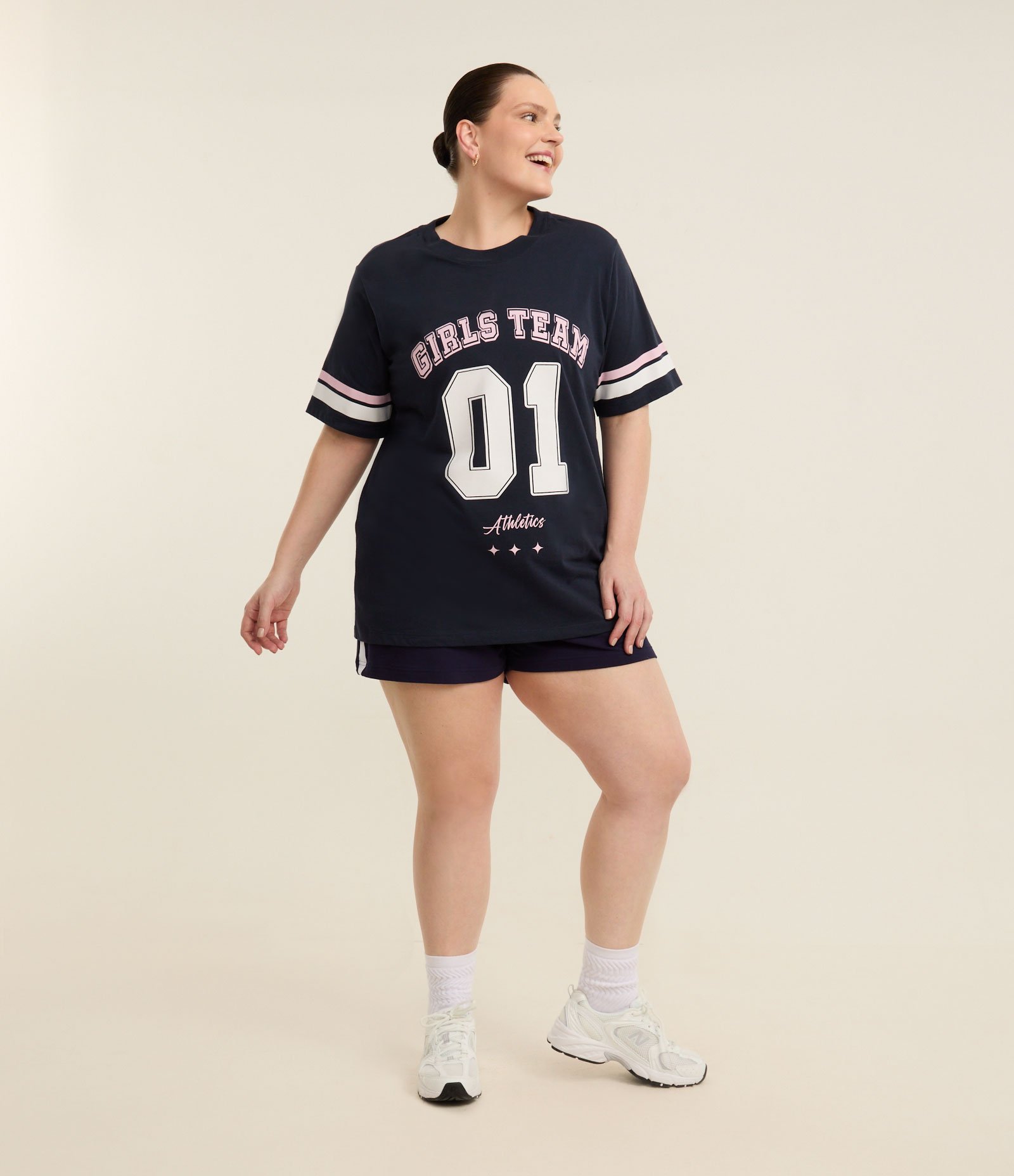 Camiseta Esportiva Girls Team Curve & Plus Size Azul 2