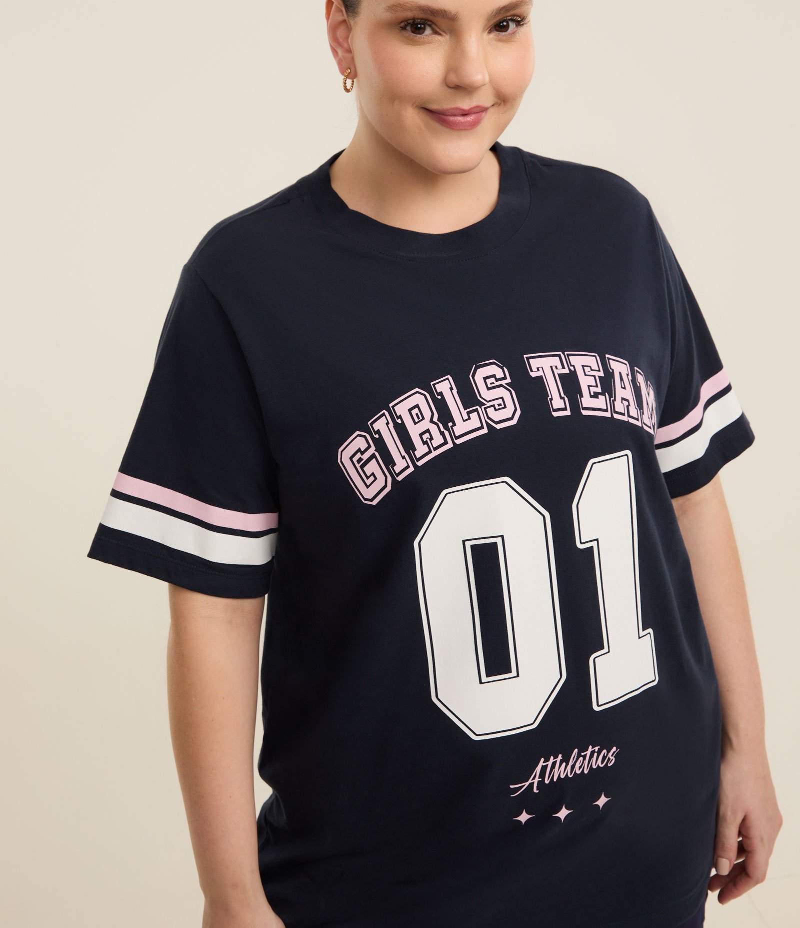 Camiseta Esportiva Girls Team Curve & Plus Size Azul 3