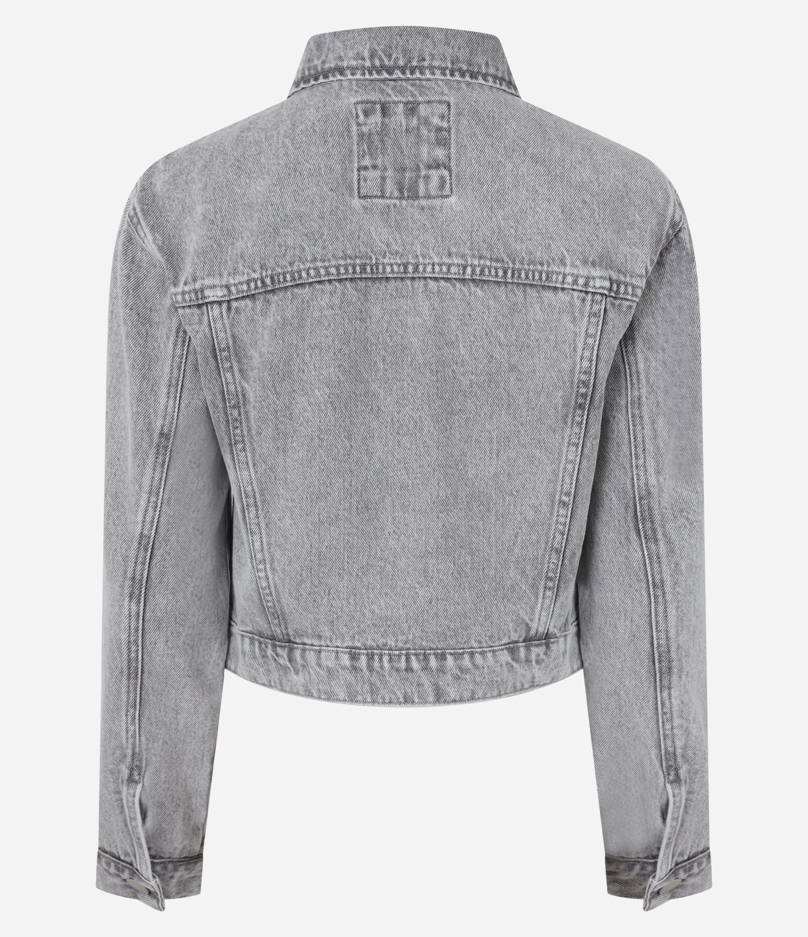 Jaqueta Regular em Jeans com Botões Cinza 7