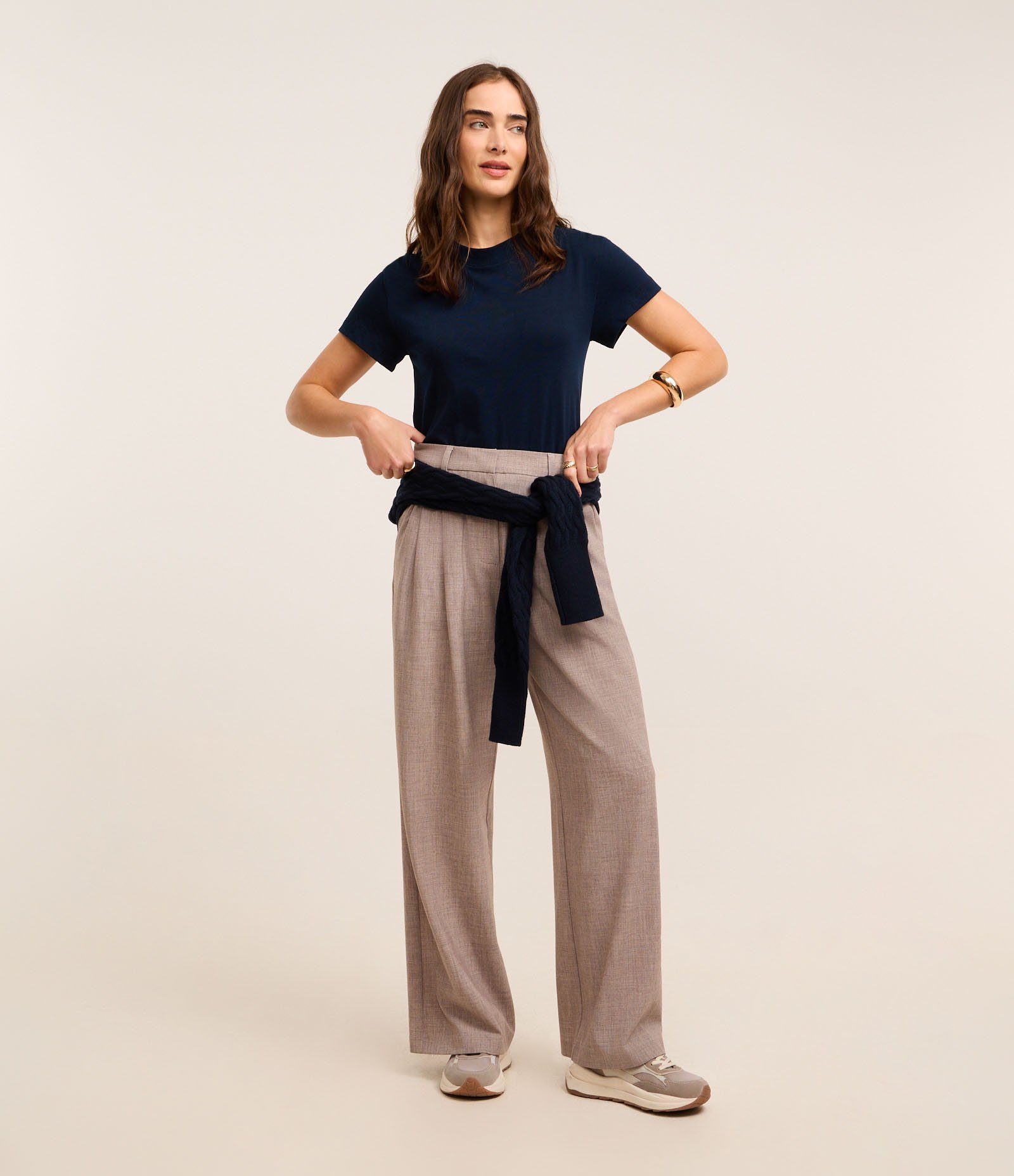 Camiseta em Algodão com Gola Redonda Azul 2