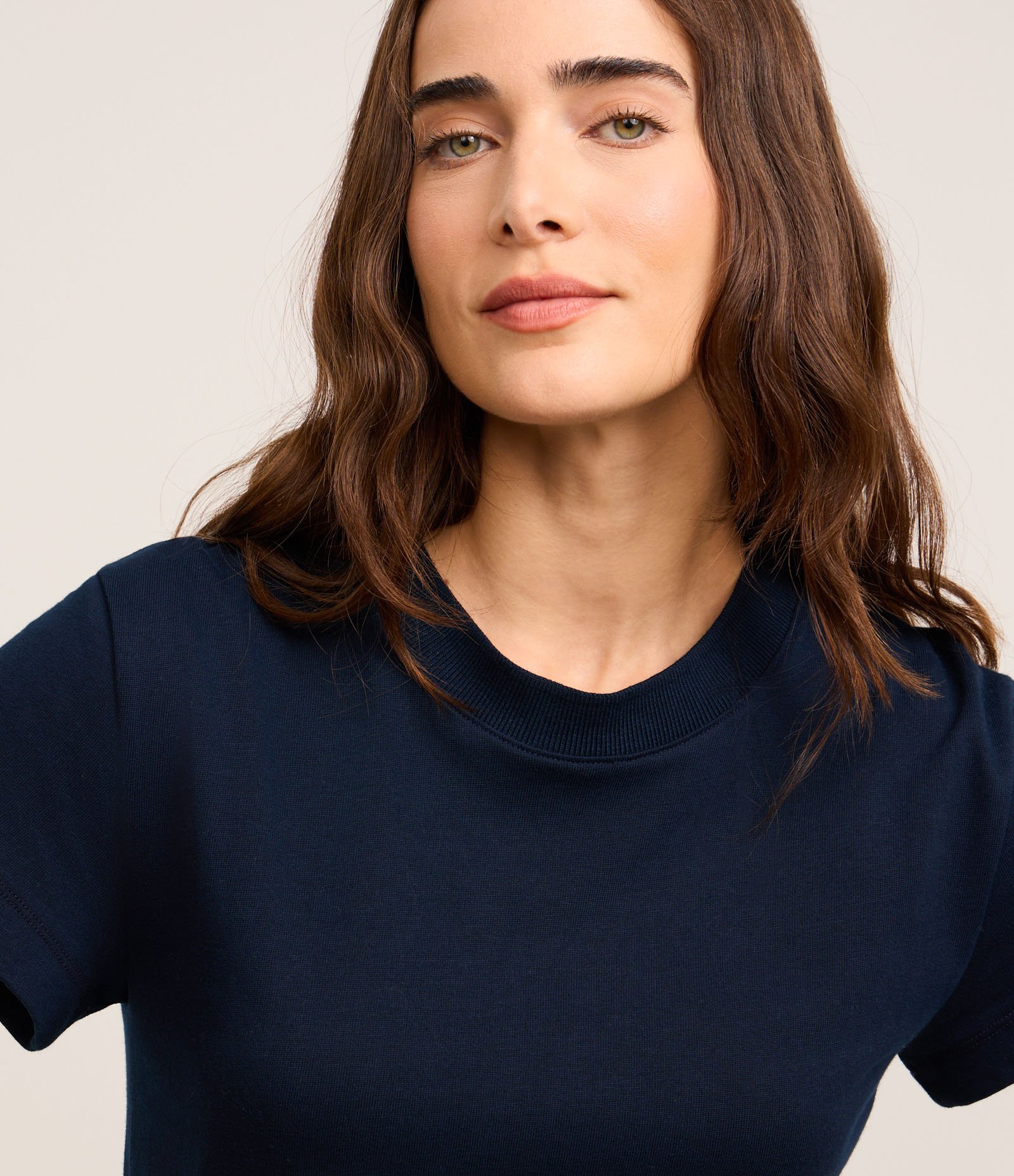 Camiseta em Algodão com Gola Redonda Azul 3