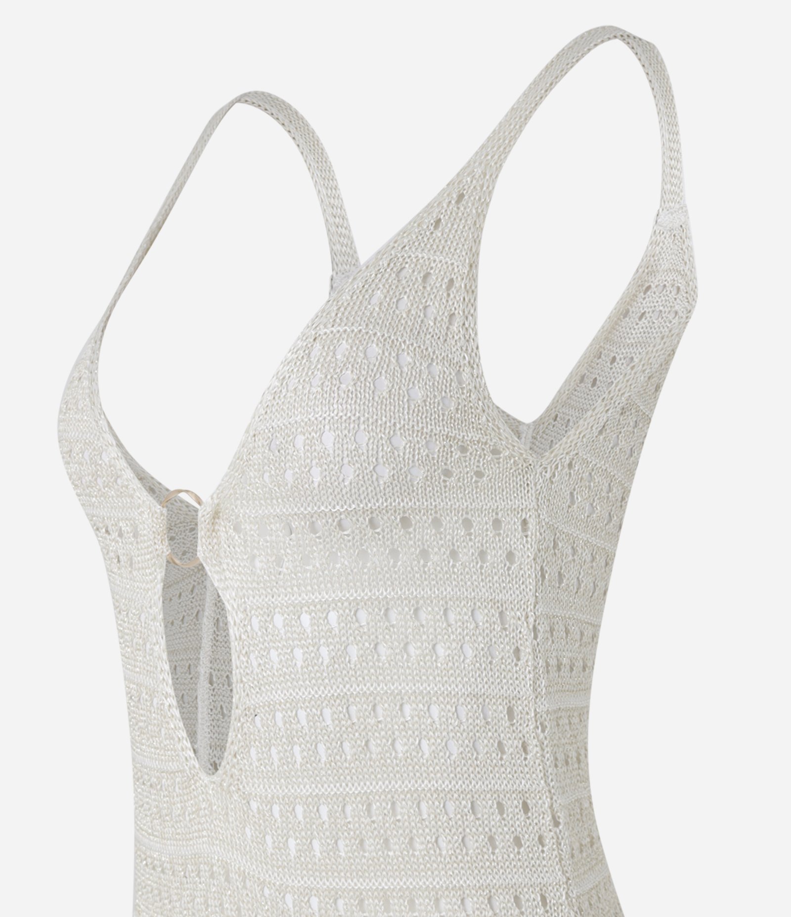 Saída de Praia Vestido com Detalhe de Argola Off White 6