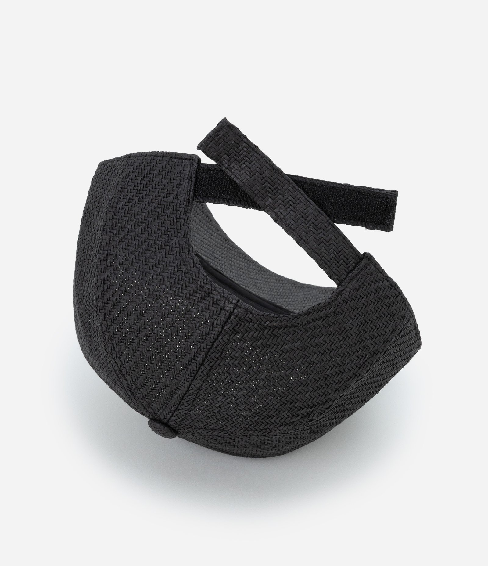 Boné Aba Curva em Palha de Papel Preto 4