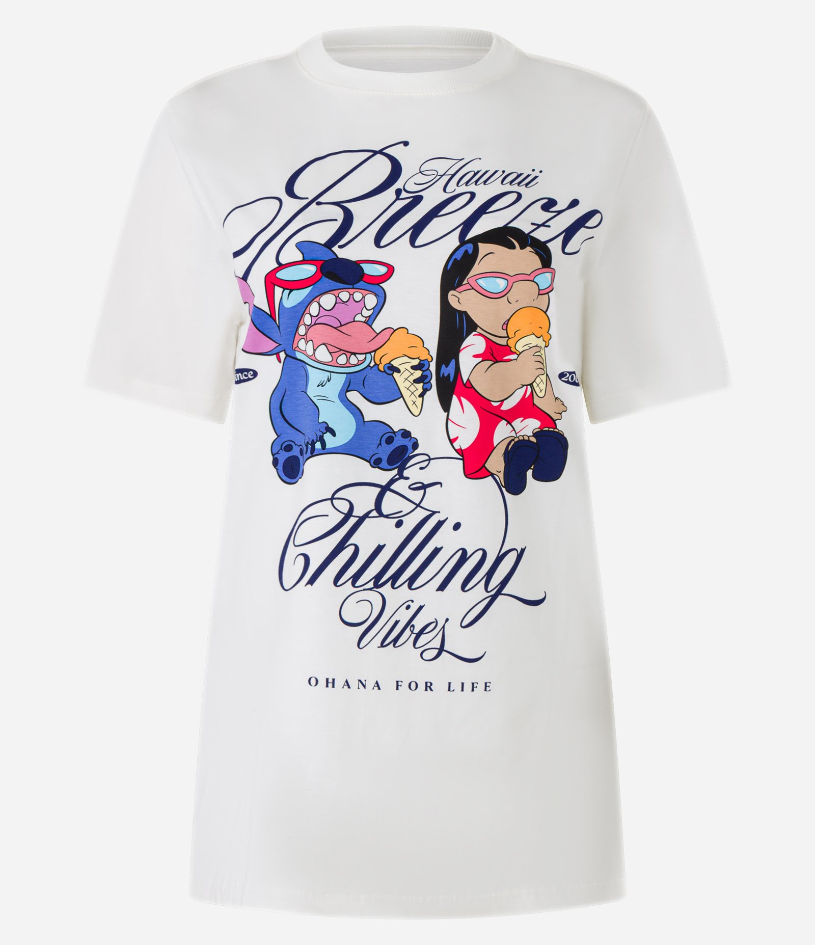 Camiseta T-shirt em Algodão com Estampa Stitch Hawaii Breeze Branco 4