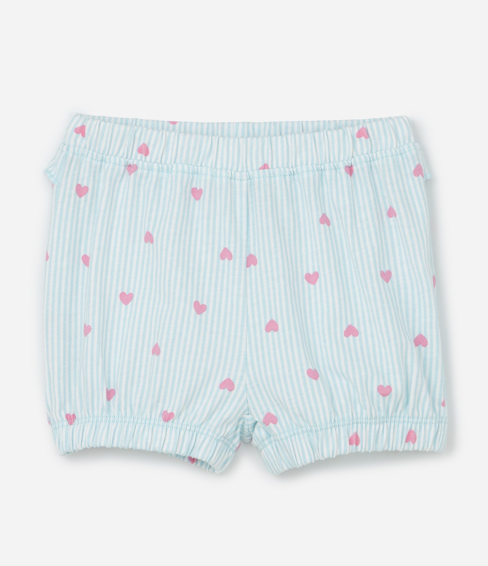 Conjunto Infantil com Estampa de Listras e Corações - Tam 0 a 18 Meses Azul/Rosa 4