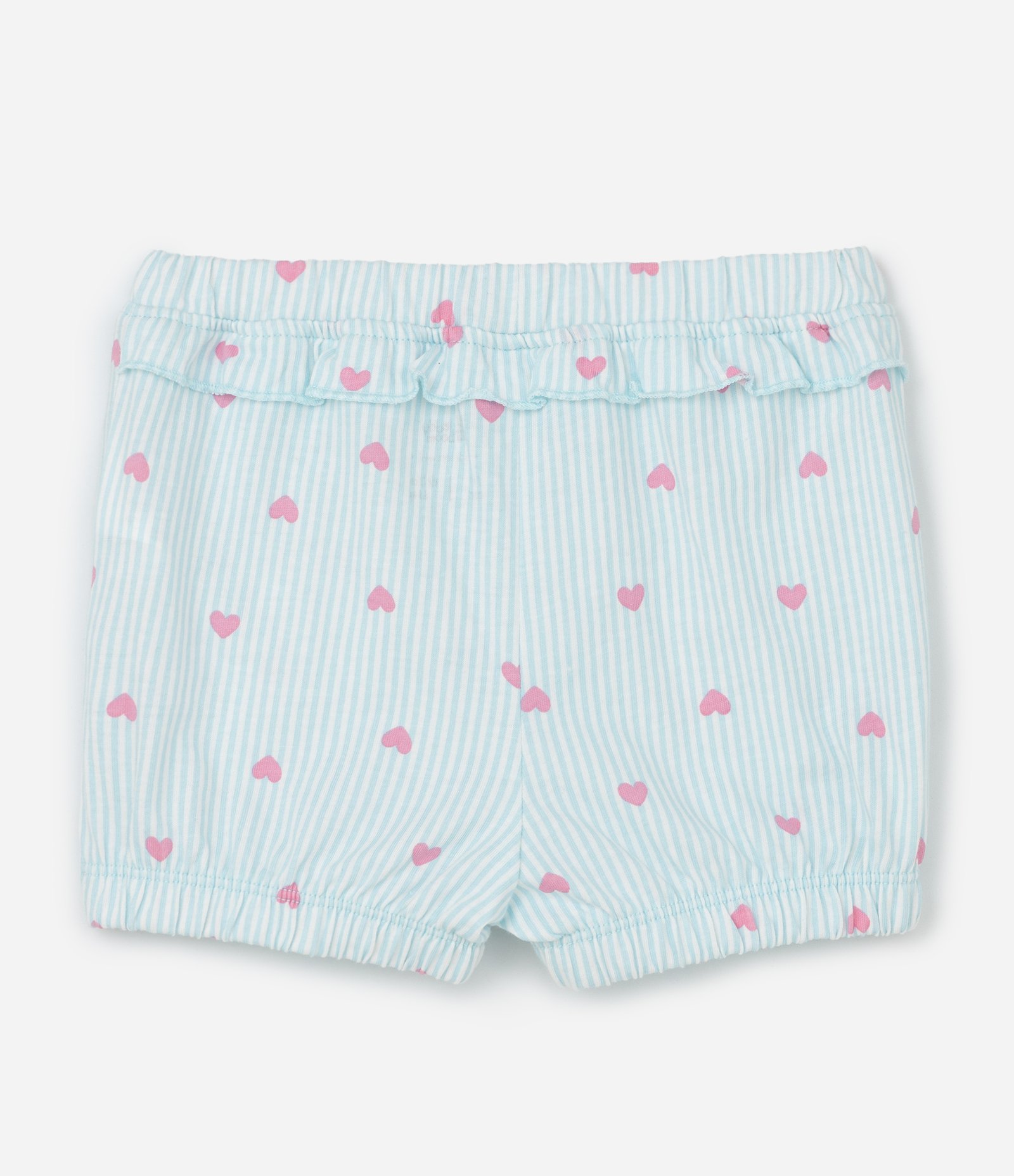 Conjunto Infantil com Estampa de Listras e Corações - Tam 0 a 18 Meses Azul/Rosa 5