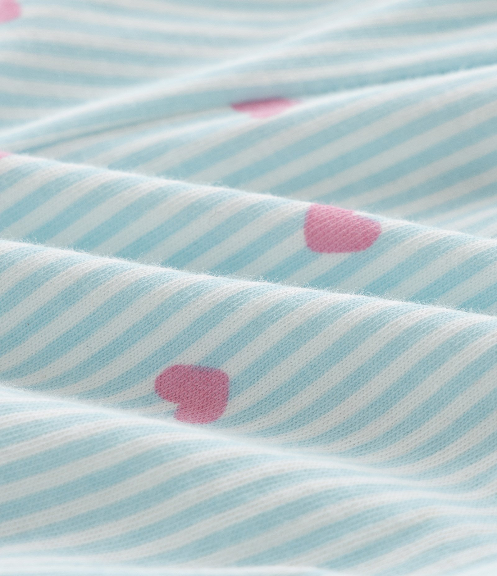 Conjunto Infantil com Estampa de Listras e Corações - Tam 0 a 18 Meses Azul/Rosa 6