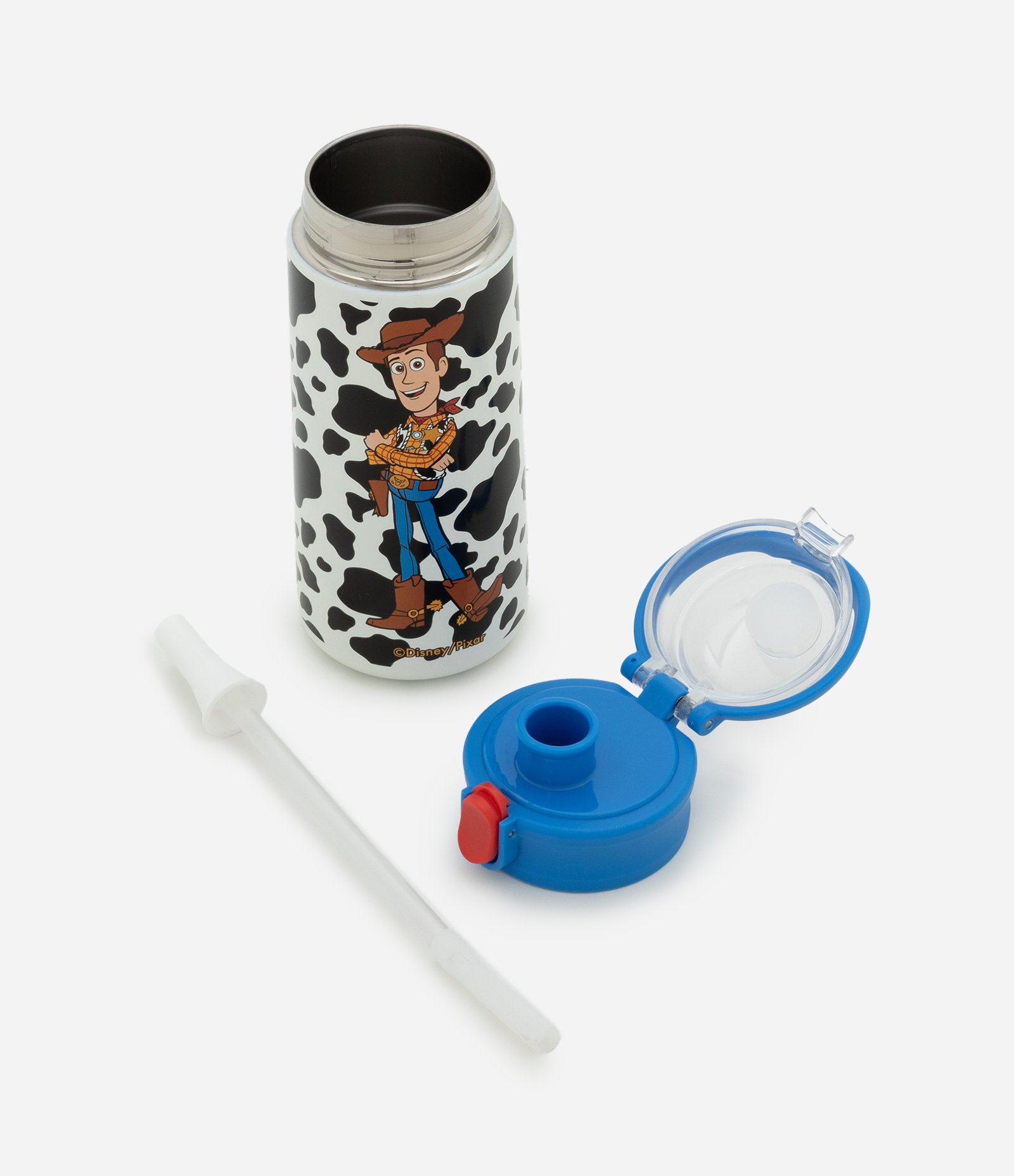 Garrafa Térmica em Metal com Tampa Botão e Estampa Woody 450ml Multicores 5