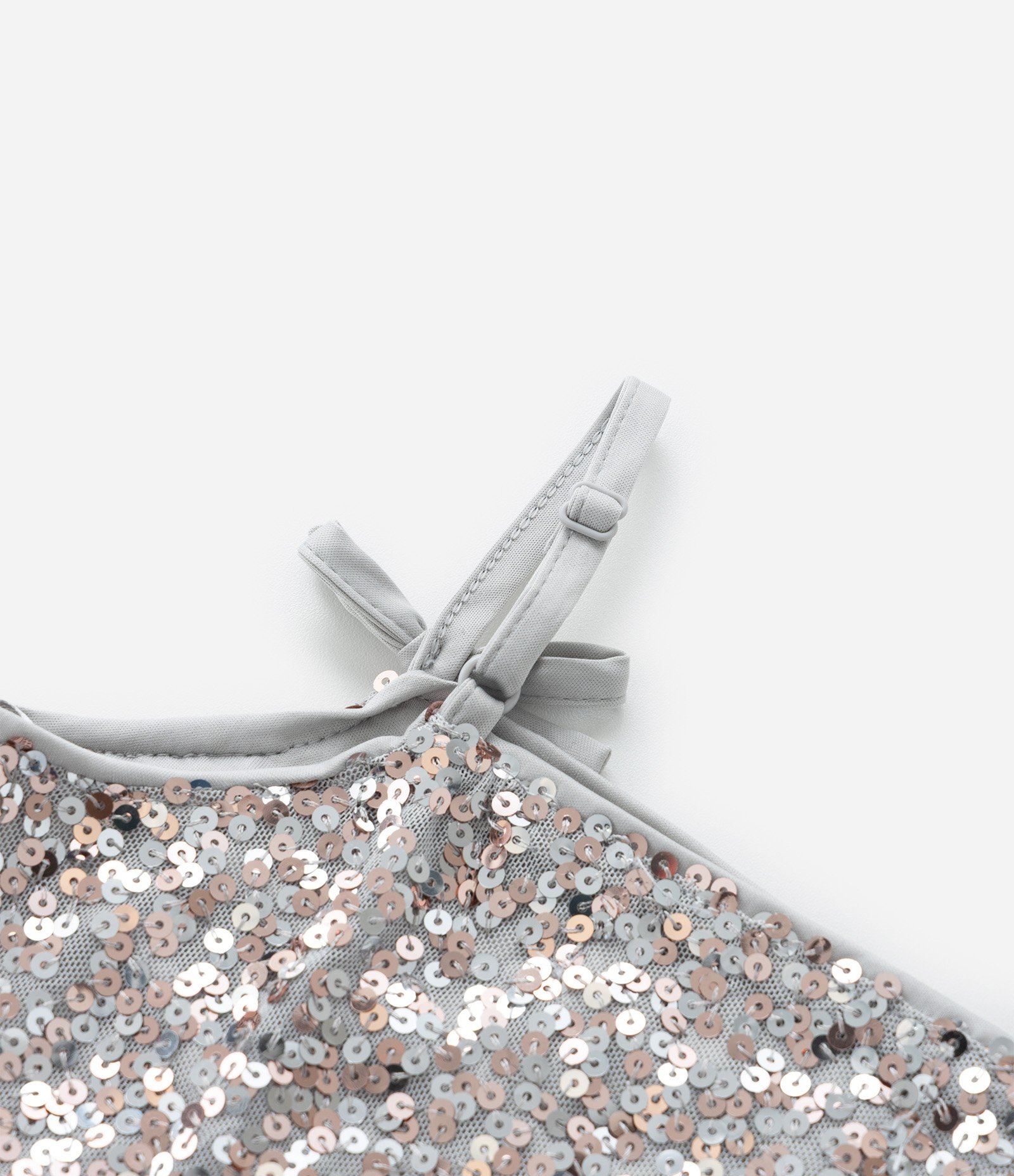 Vestido Infantil em Paetê -Tam 5 a 14 Anos Prata 4