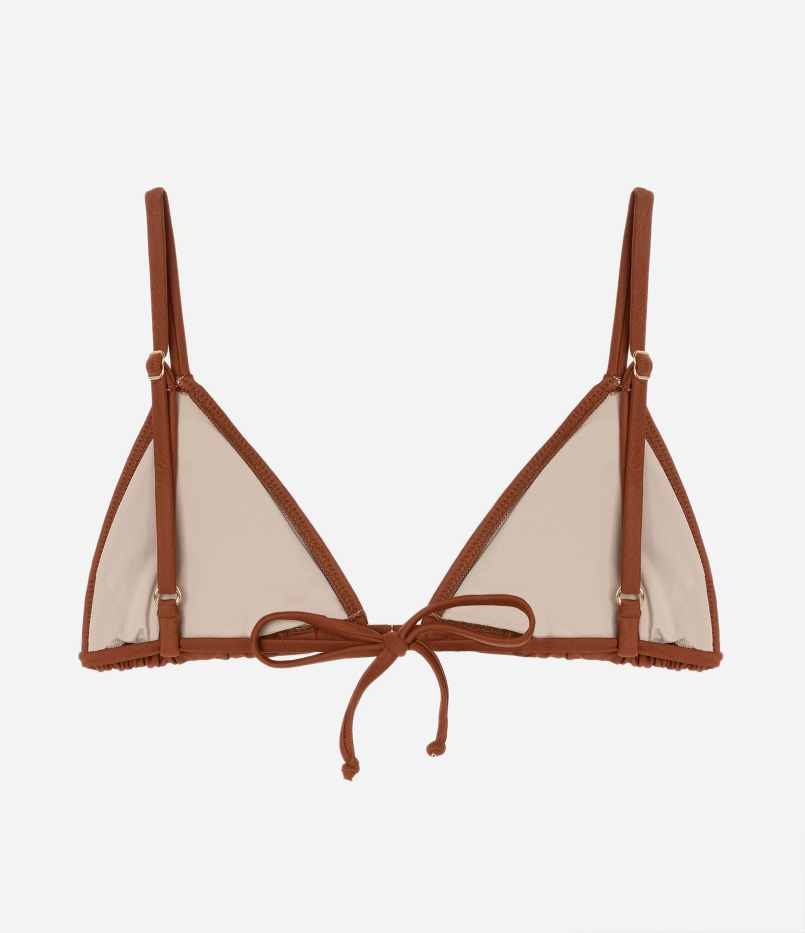 Biquíni Top Cortininha em Microfibra com Pesponto em Fio Metalizado Caramelo 5