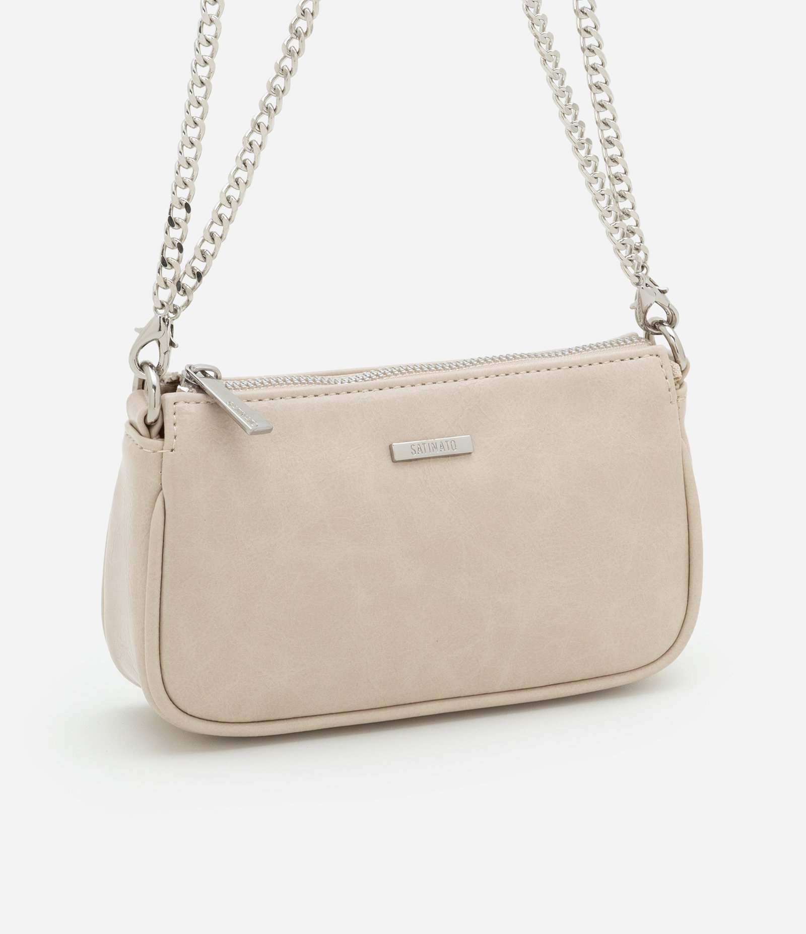 Bolsa Baguete Pequena em PU Glossy com Alças Removíveis Off White 2