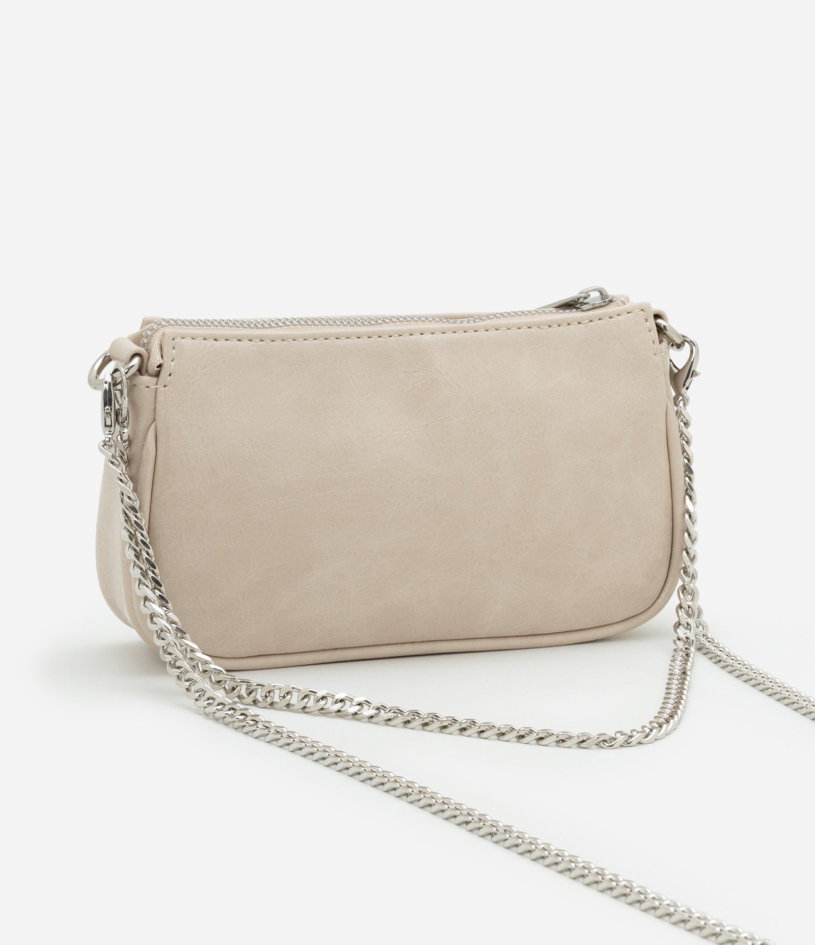 Bolsa Baguete Pequena em PU Glossy com Alças Removíveis Off White 4