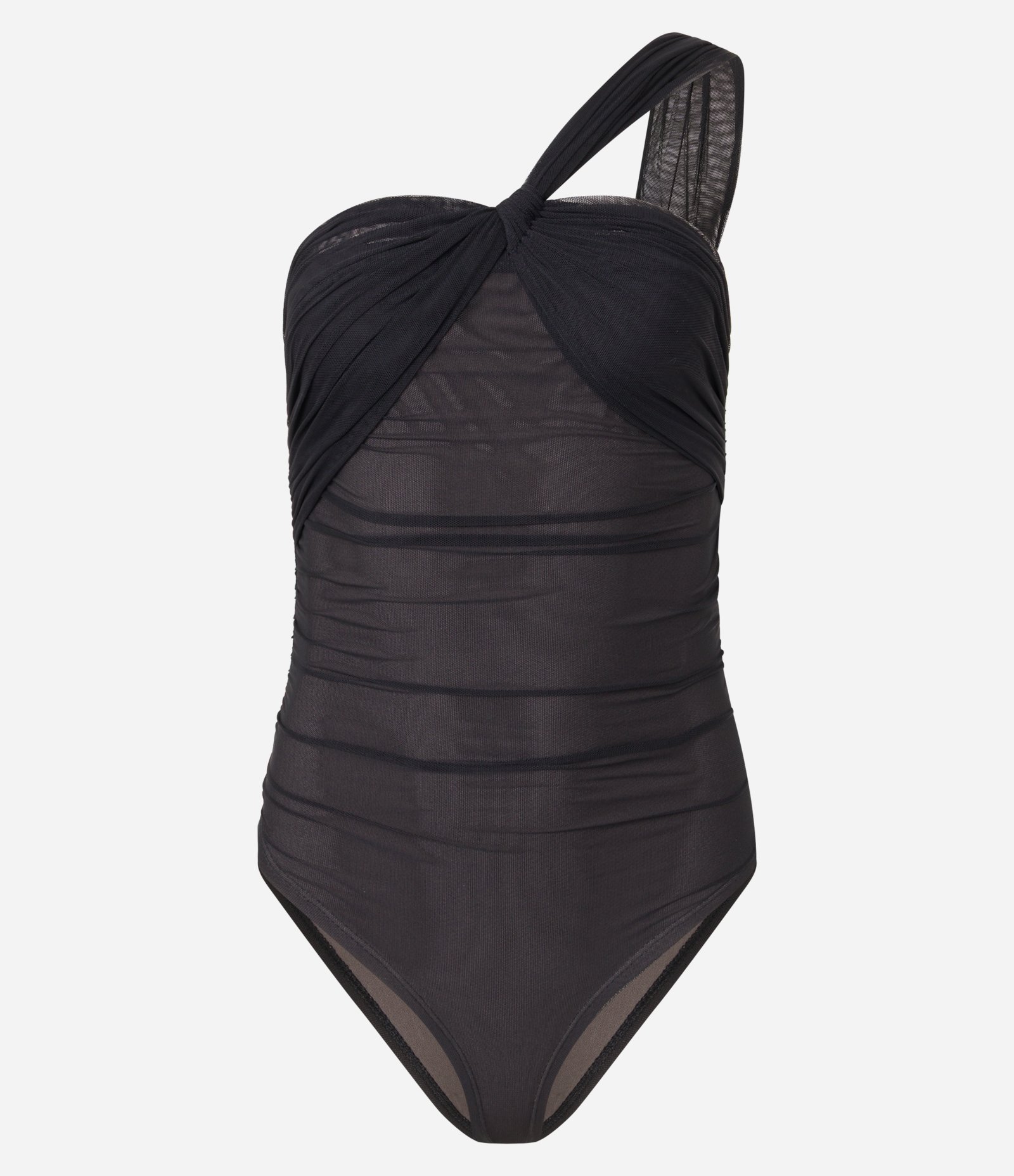 Body em Tule com Um Ombro Só e Nózinho no Busto Preto 6