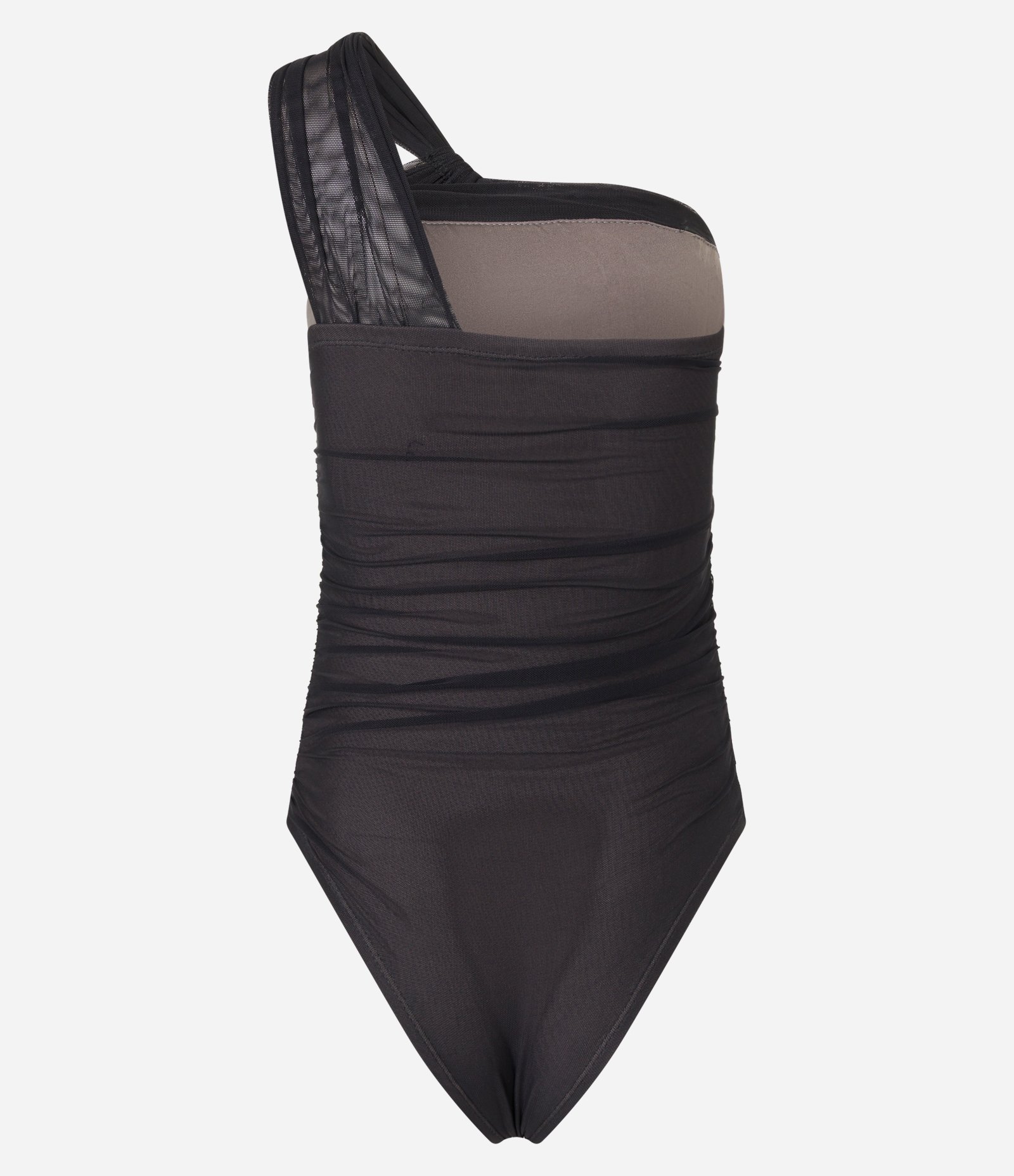 Body em Tule com Um Ombro Só e Nózinho no Busto Preto 7