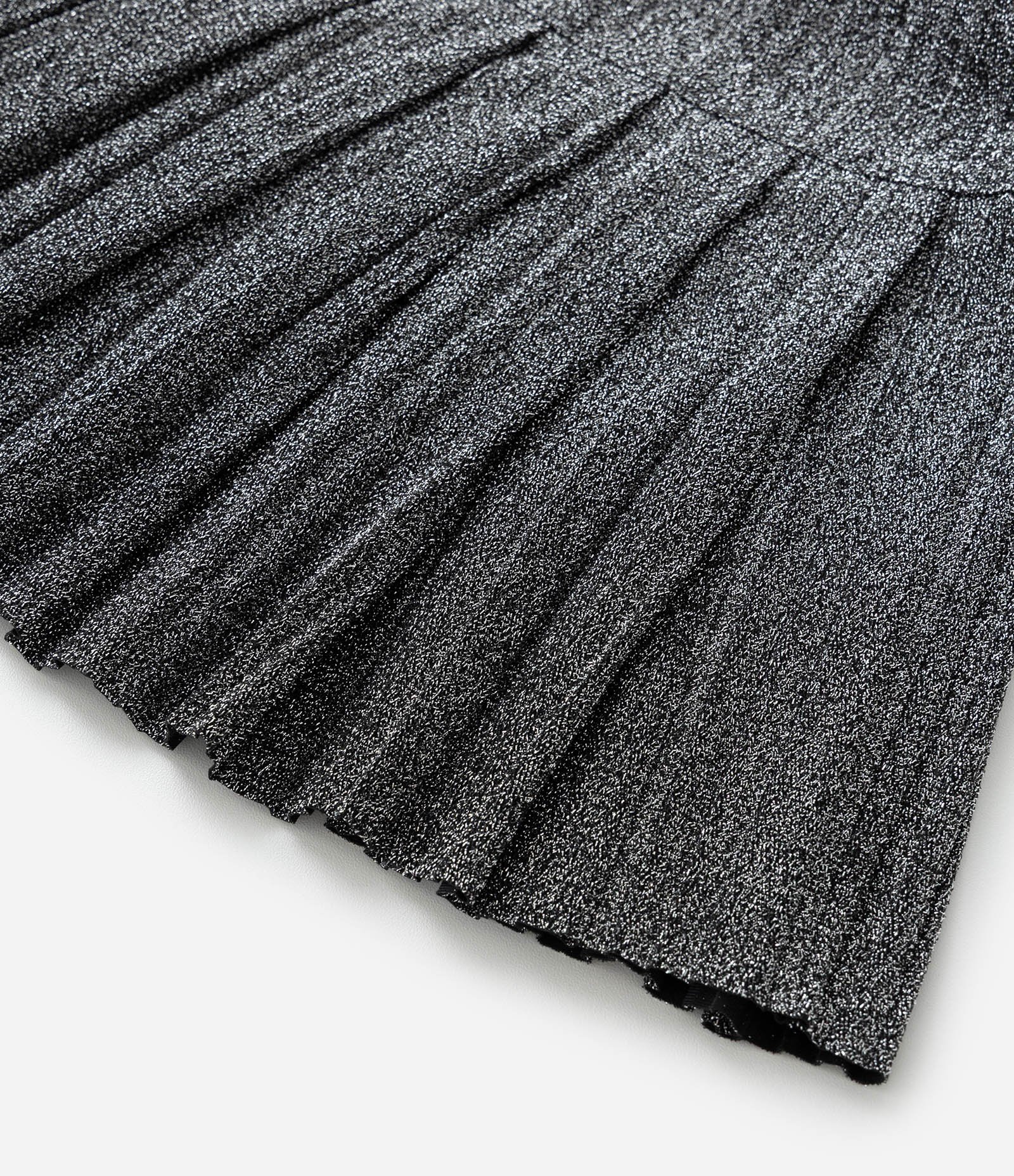 Saia Infantil Plissada com Fios Metalizado - Tam 5 a 14 Anos Preto 5