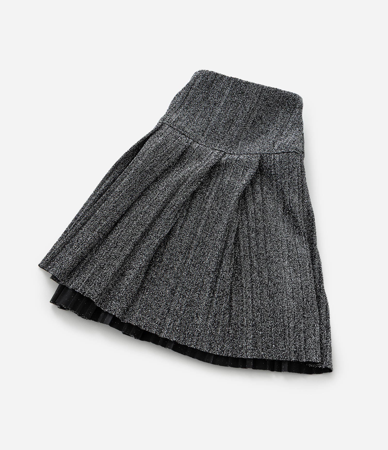 Saia Infantil Plissada com Fios Metalizado - Tam 5 a 14 Anos Preto 7