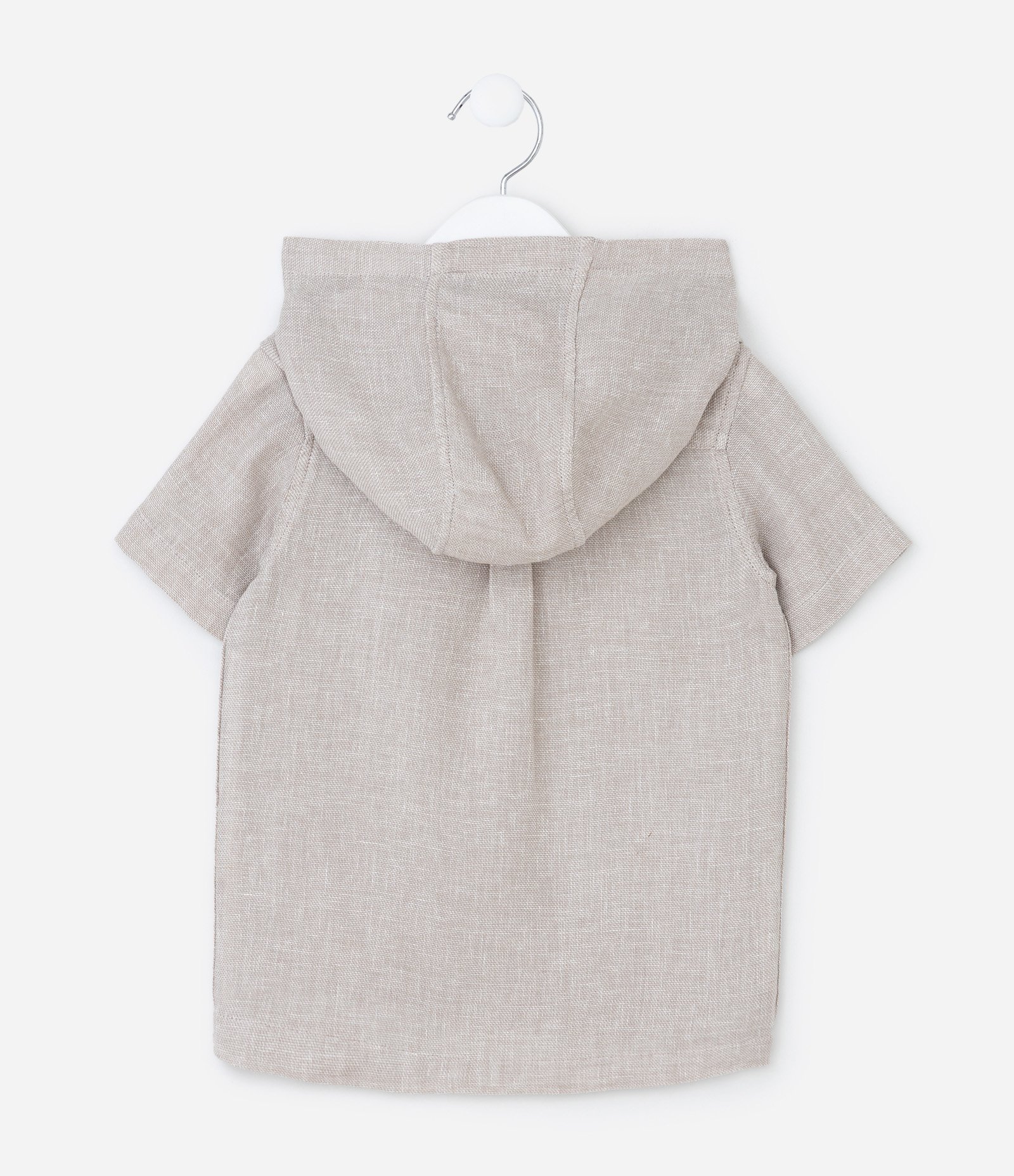 Camisa Bata Infantil em Viscolinho com Capuz - Tam 1 a 6 Anos Cinza 2