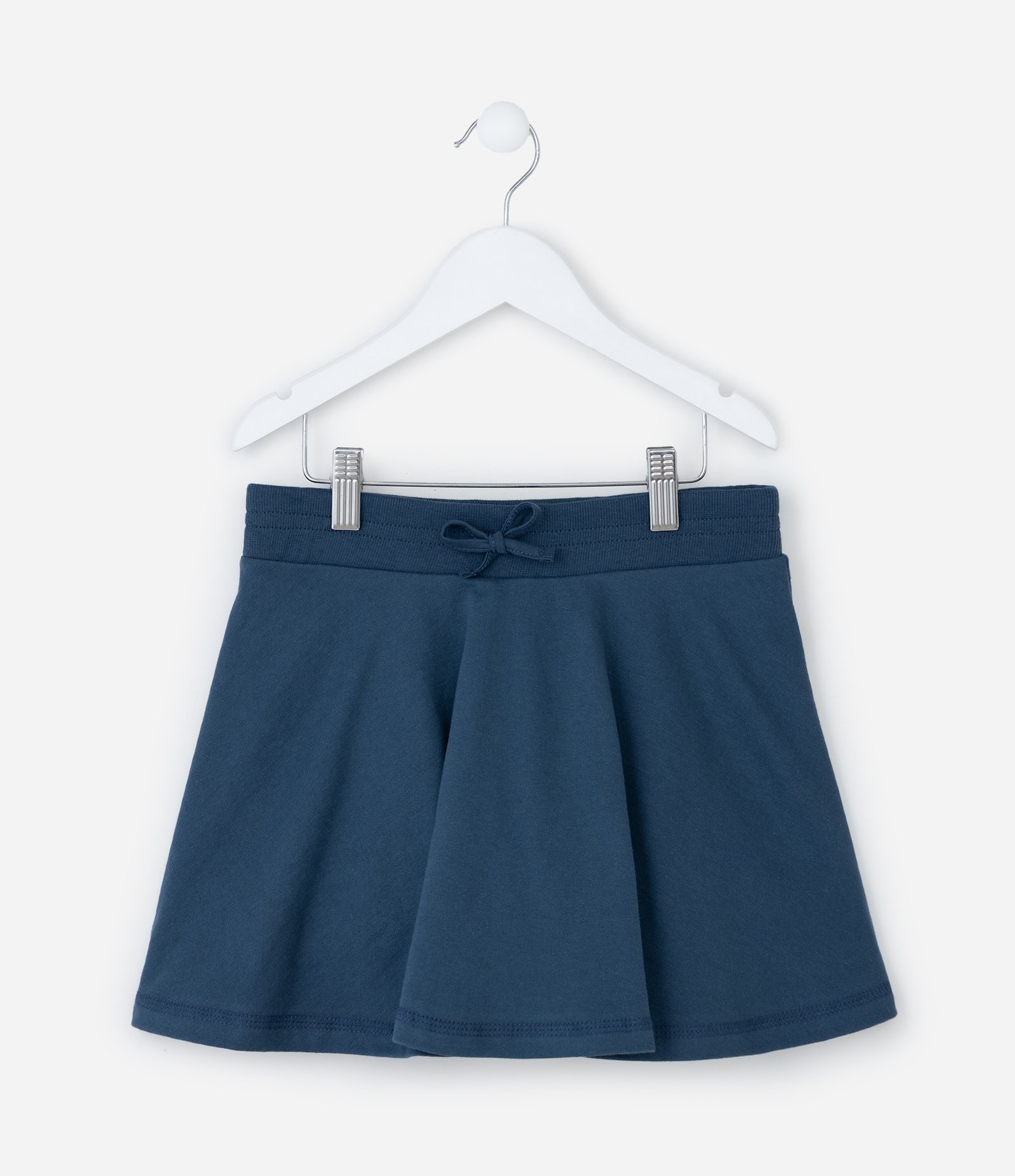 Short Saia Infantil em Moletinho com Lacinho - Tam 5 a 14 Anos Azul 1