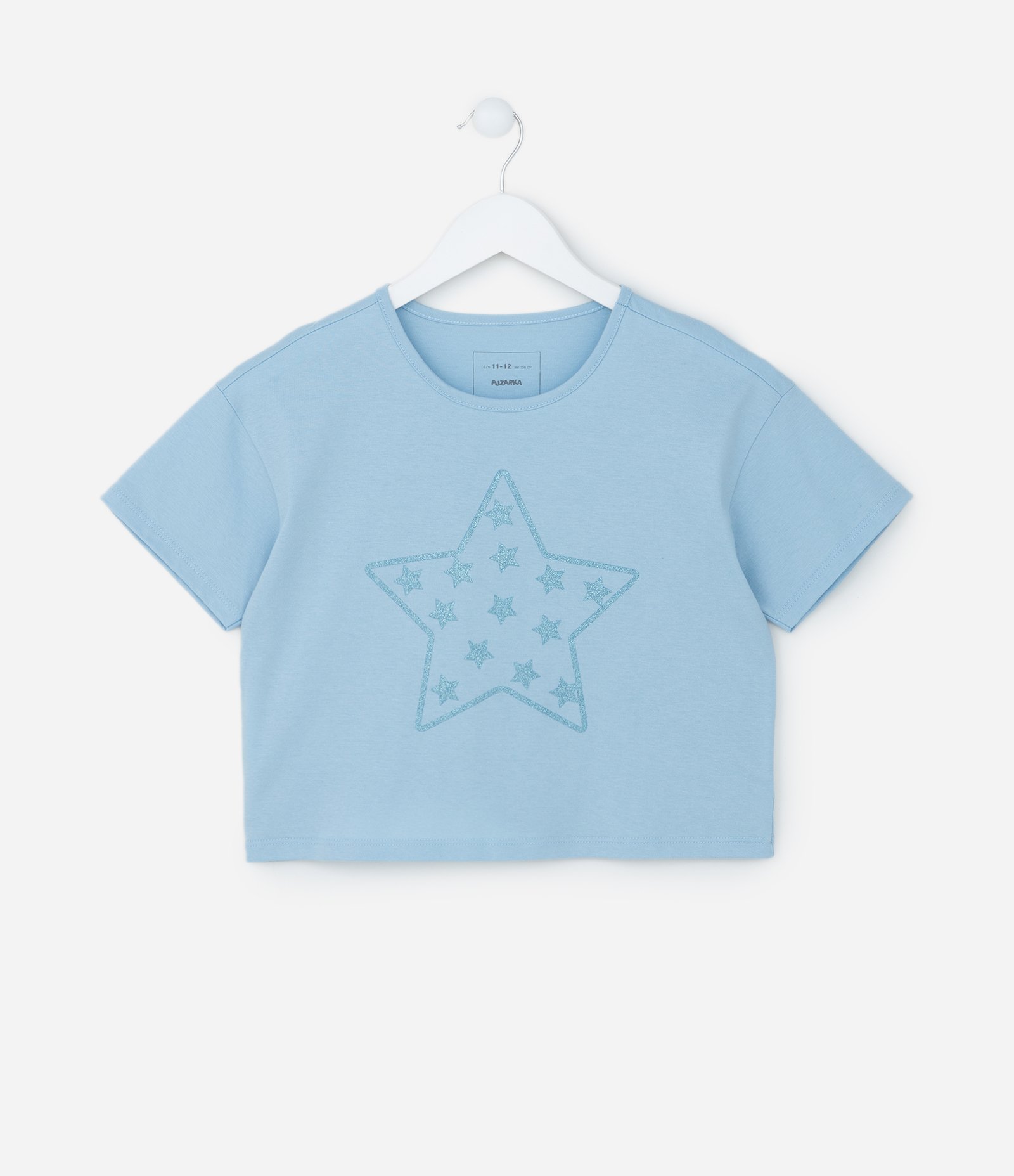 Camiseta Curta Infantil com Estampa de Estrelas - Tam 5 a 14 Anos Azul 1