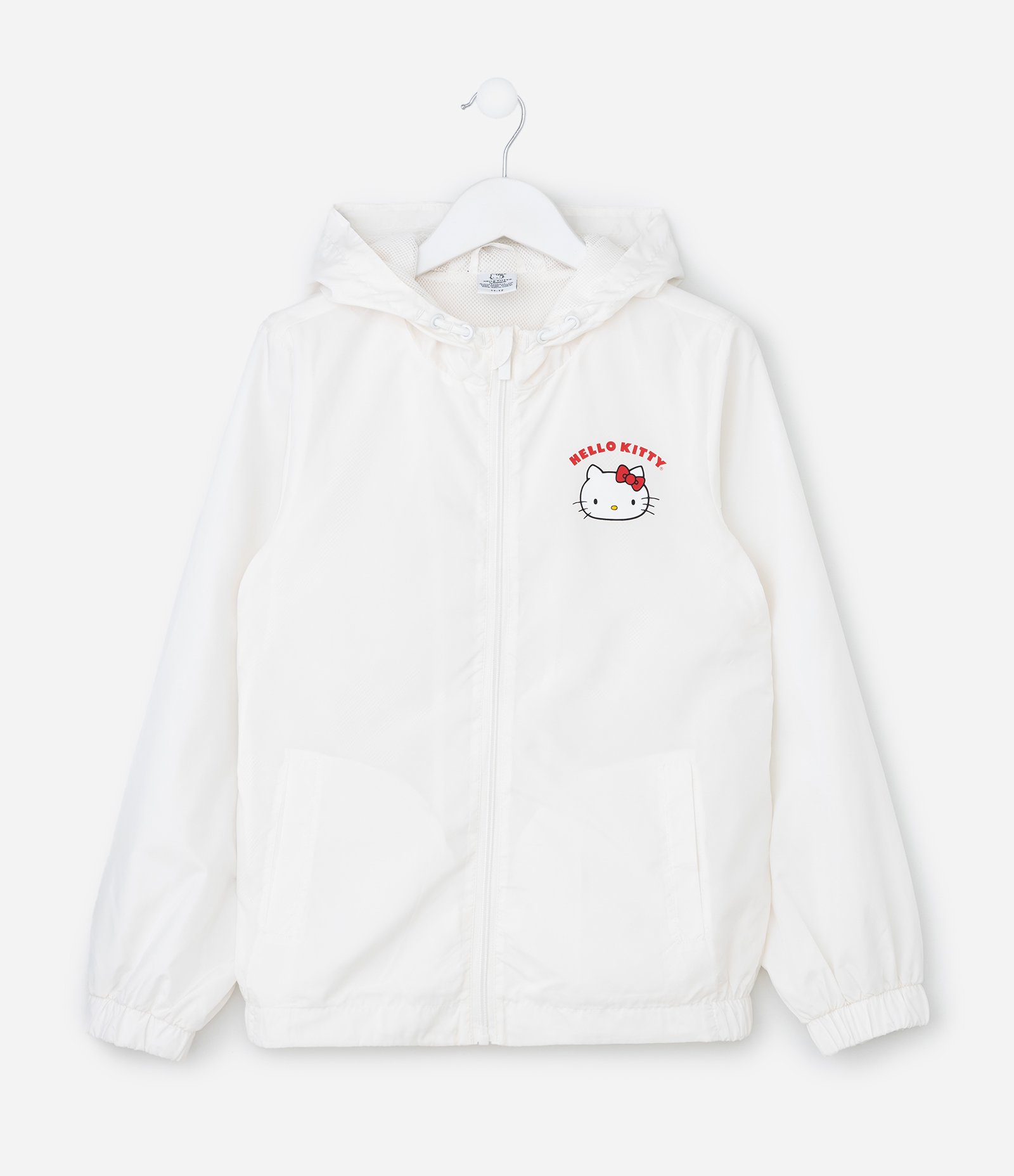 Jaqueta Infantil Quebra Vento com Estampa Hello Kitty - Tam 5 a 14 Anos Branco 1