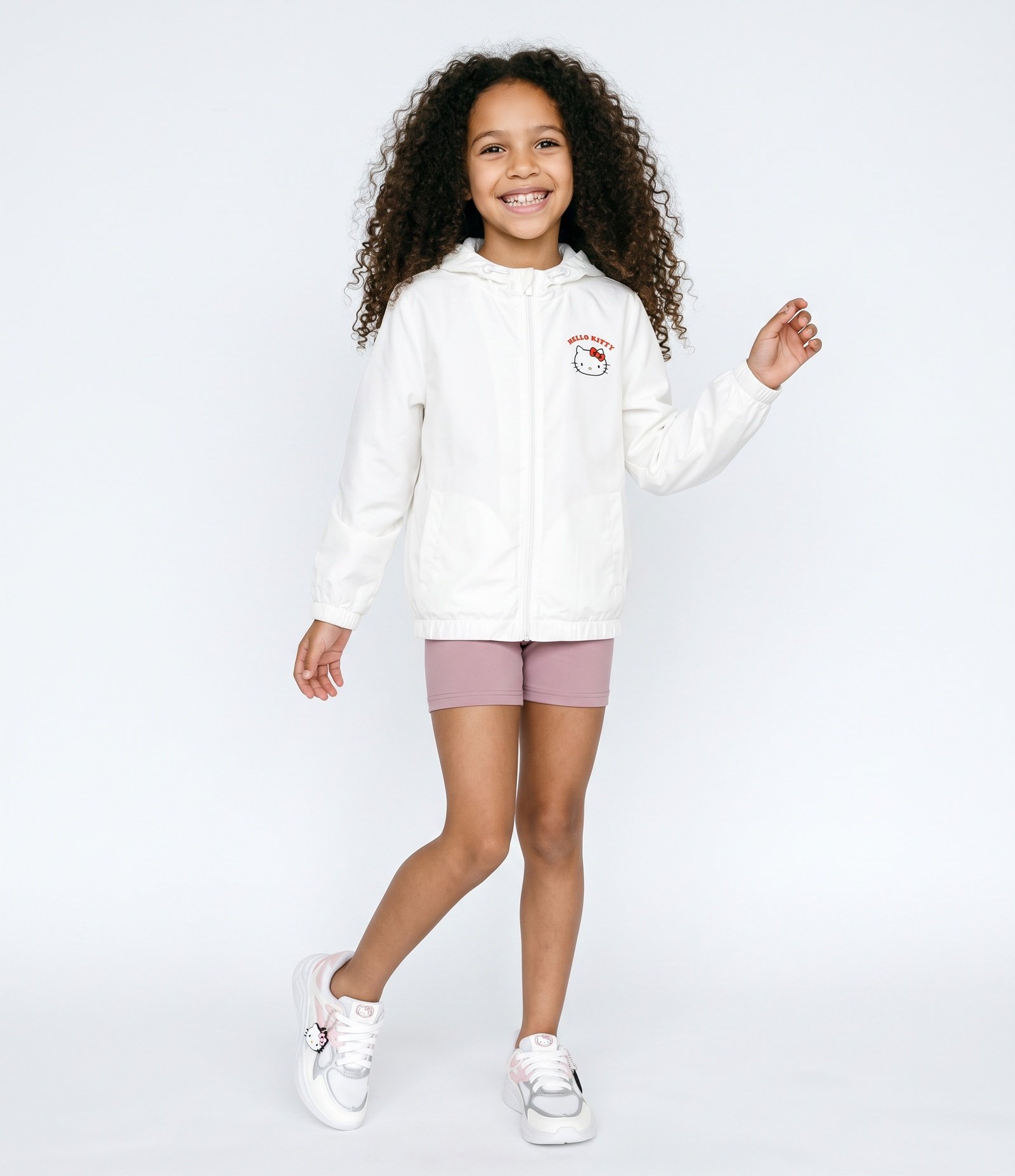 Jaqueta Infantil Quebra Vento com Estampa Hello Kitty - Tam 5 a 14 Anos Branco 1