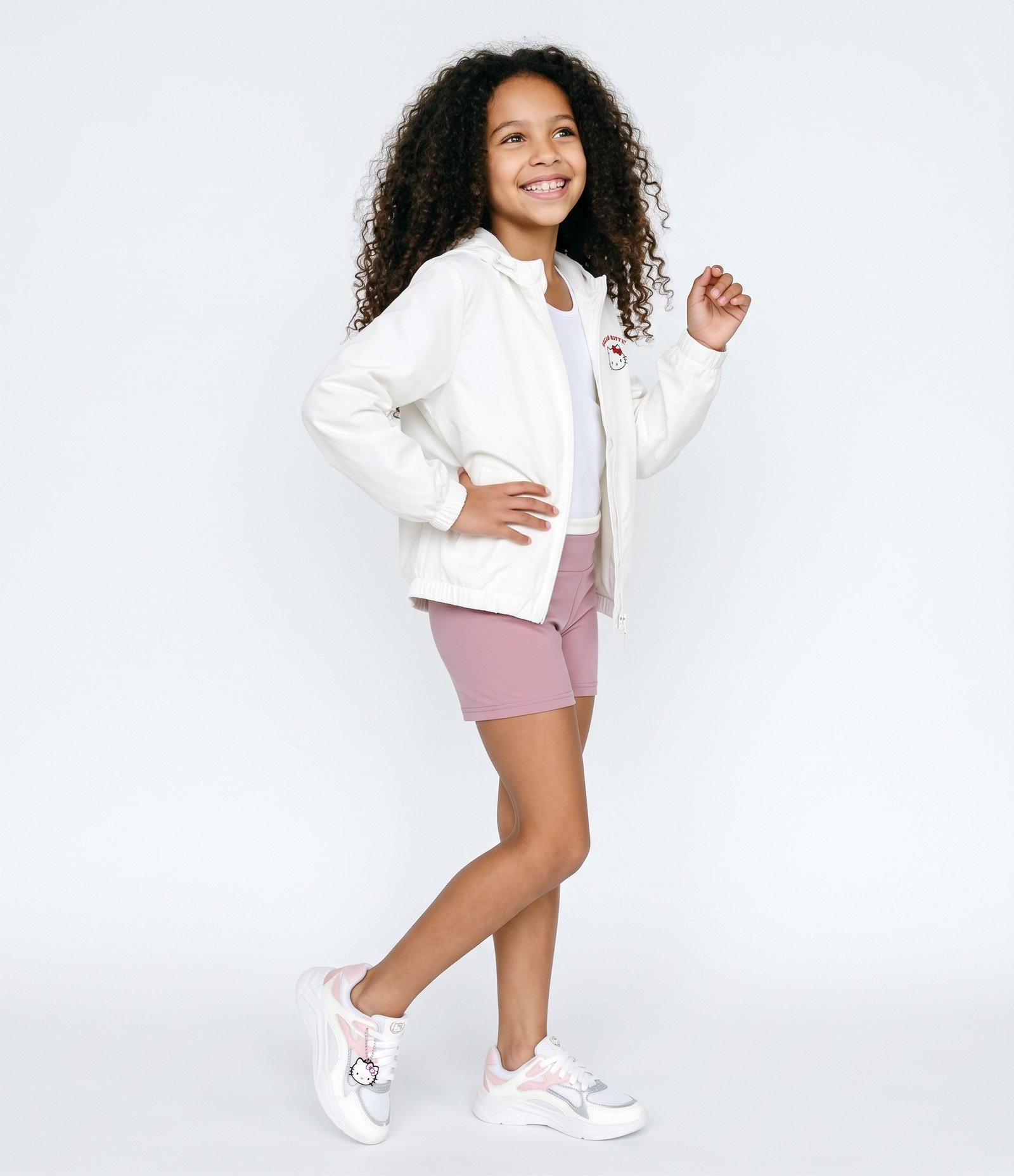 Jaqueta Infantil Quebra Vento com Estampa Hello Kitty - Tam 5 a 14 Anos Branco 2