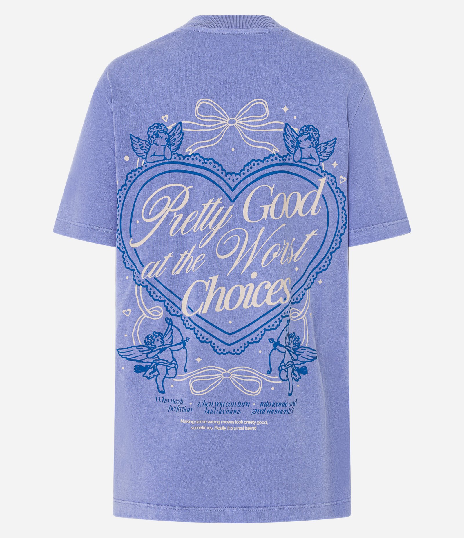 Camiseta Over em Algodão com Estampa de Coração Azul 7