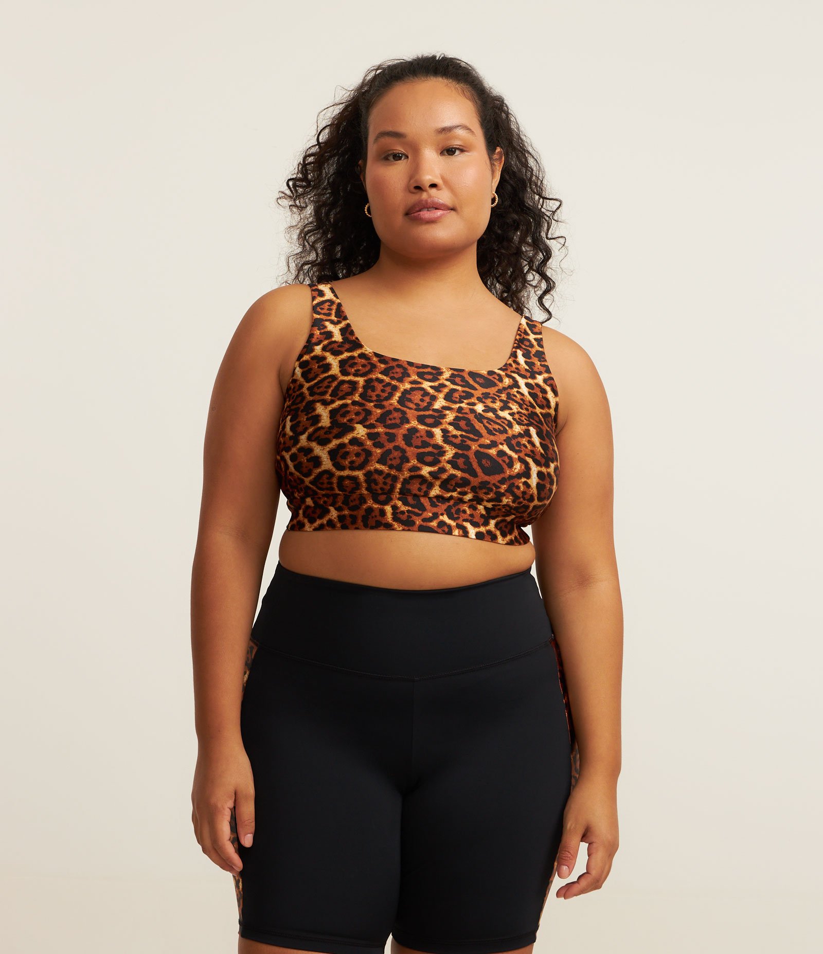 Top Esportivo em Tecnologia Dry com Estampa Oncinha Curve & Plus Size Marrom 2