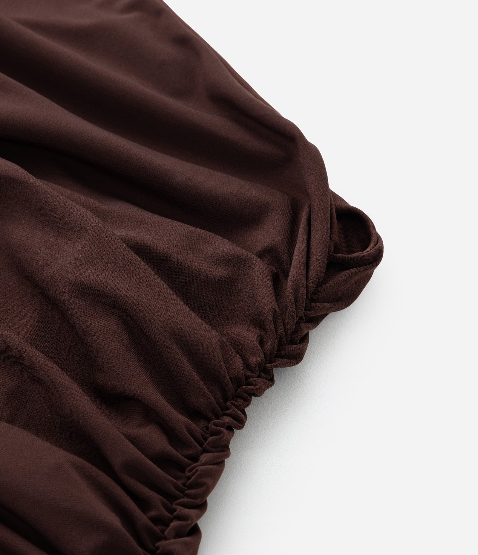 Vestido Midi Ombro Só e Franzido Lateral Curve & Plus Size Marrom 8