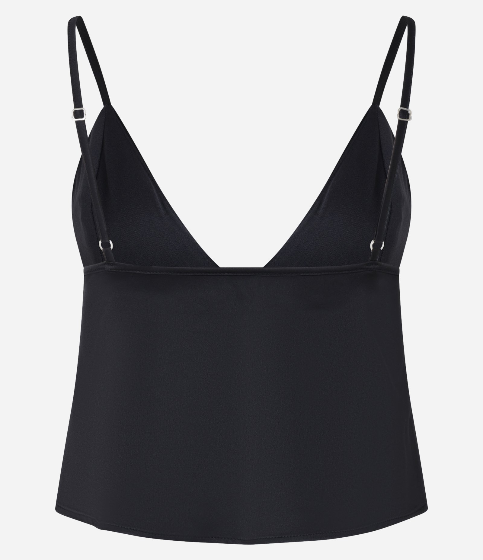 Blusa Acetinada de Alça com Laços Frontais Preto 5