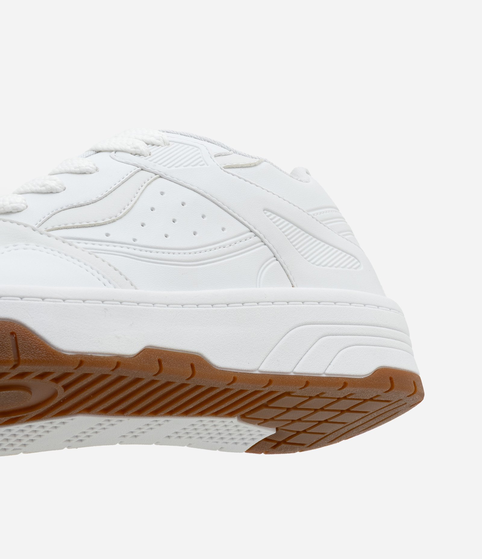 Tênis em PU com Amarração de Cadarço e Detalhes Laterais Branco 3