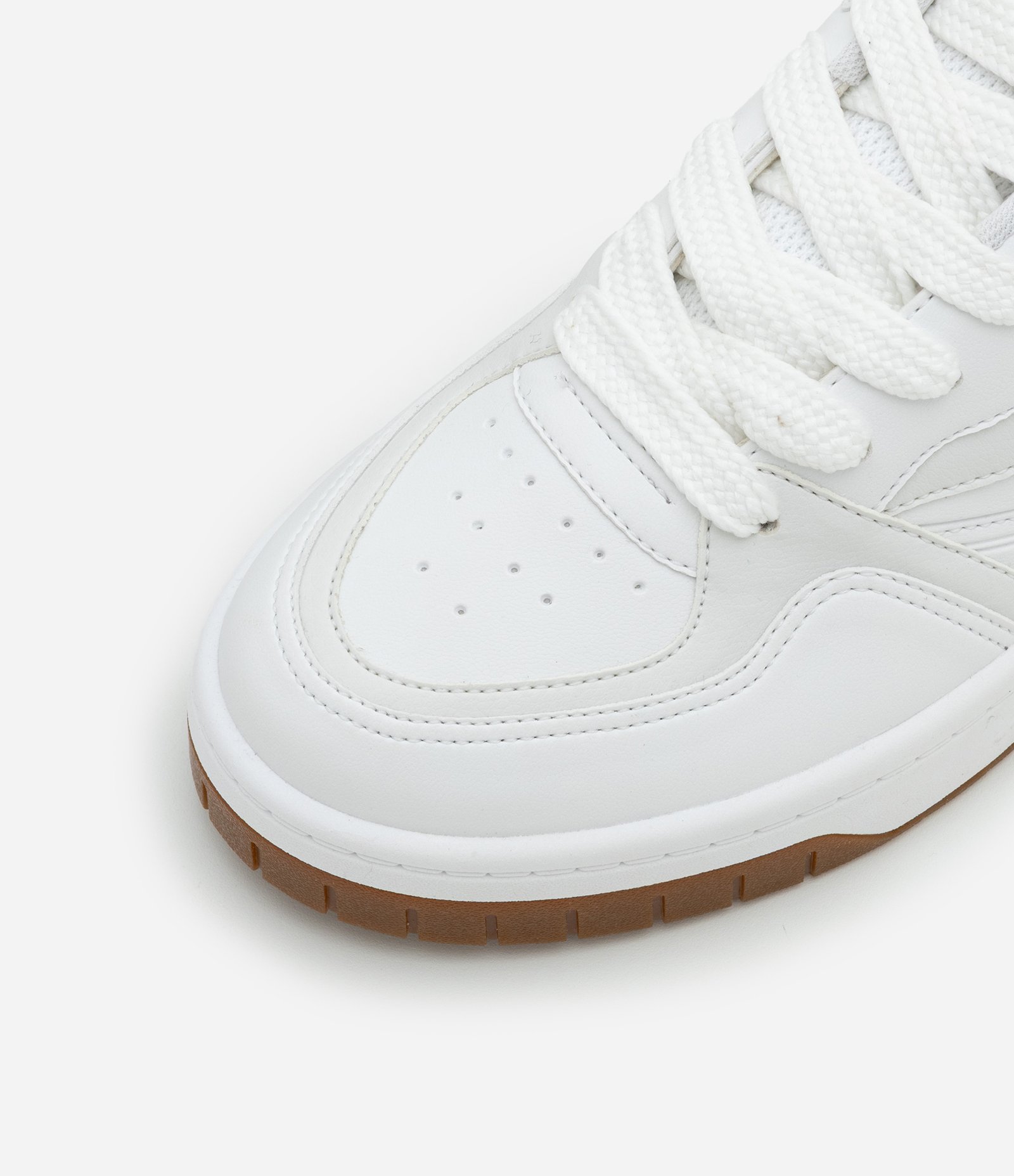 Tênis em PU com Amarração de Cadarço e Detalhes Laterais Branco 4