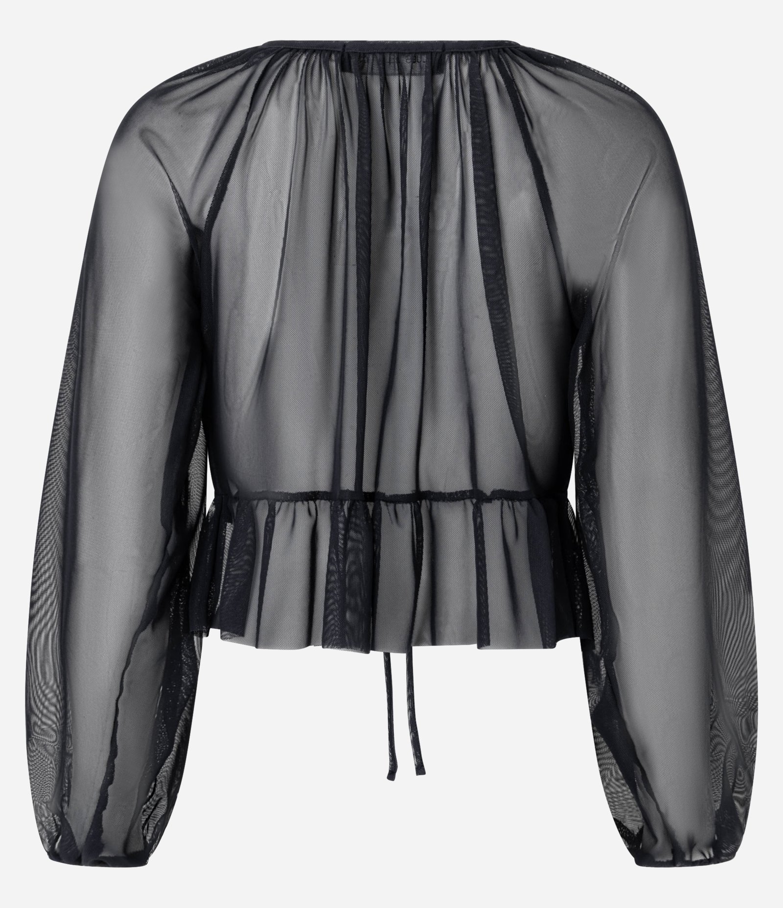 Blusa Bata em Tule com Amarração Preto 3