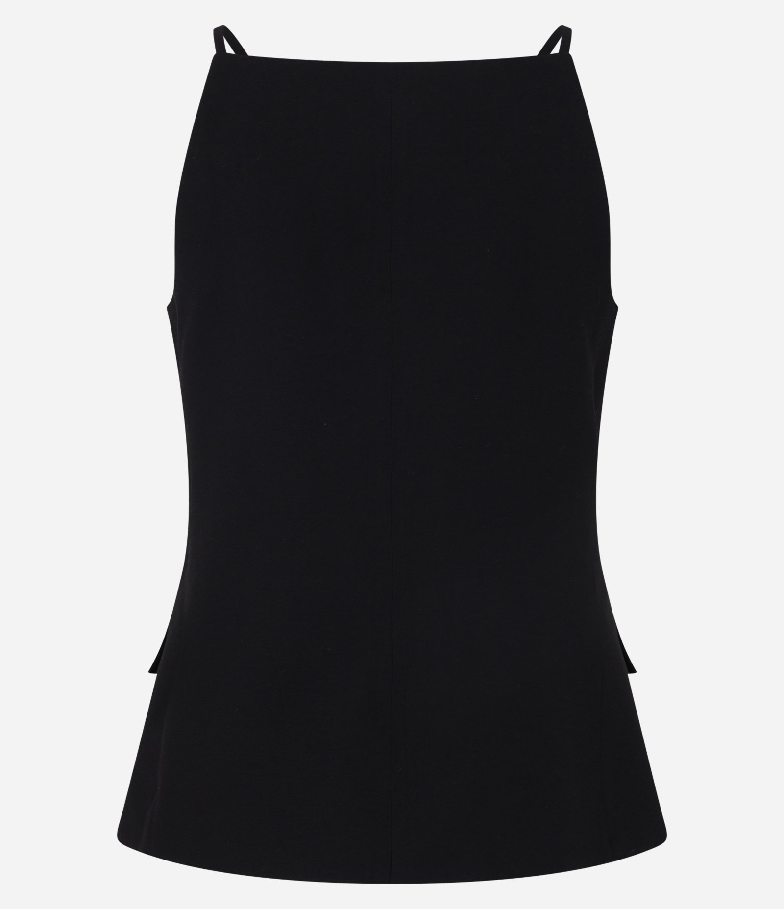 Colete em Viscose com Decote Quadrado e Barra V Preto 6