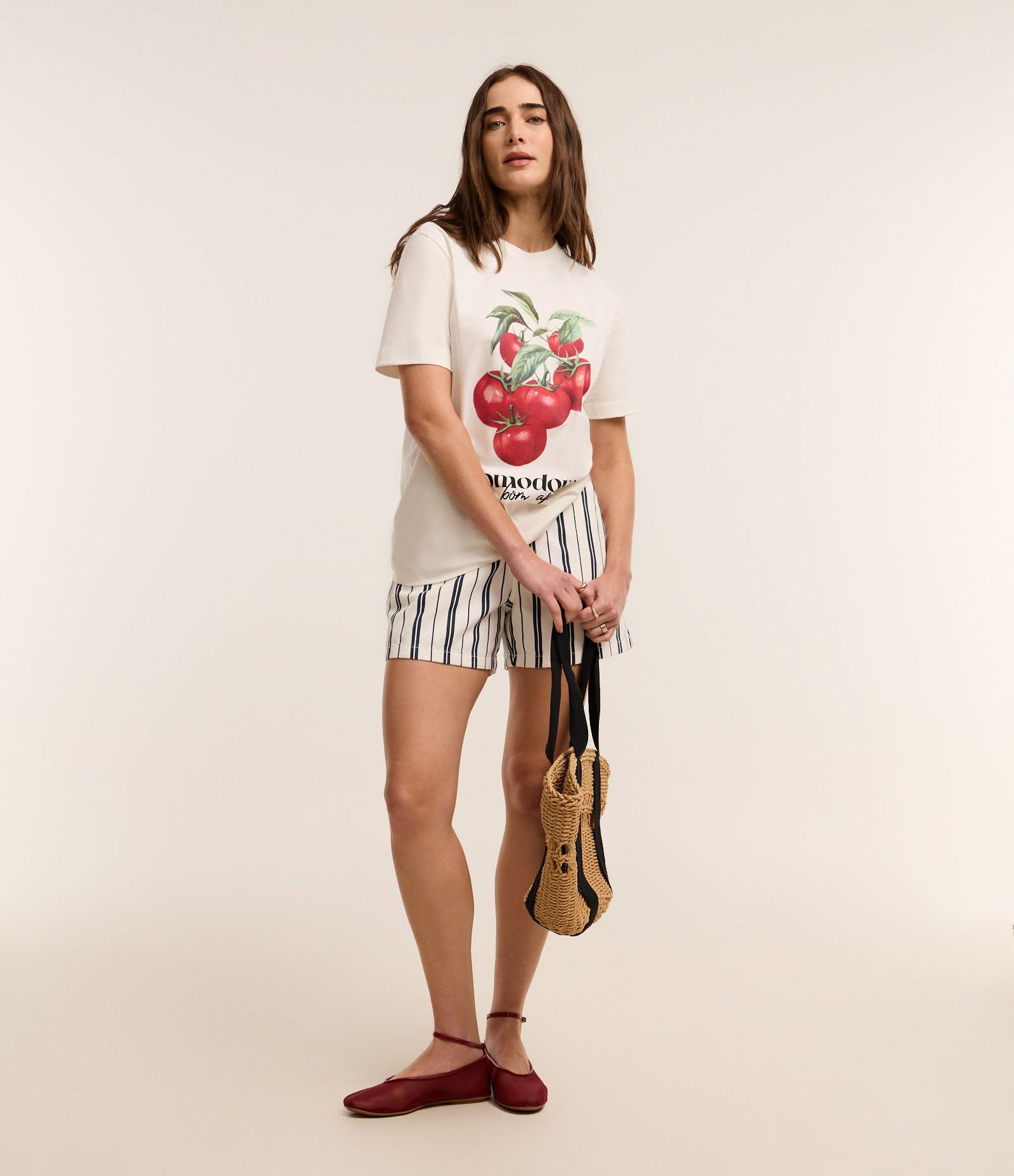 Camiseta em Algodão com Estampa Pomodoro Bom Apetite Branco 2