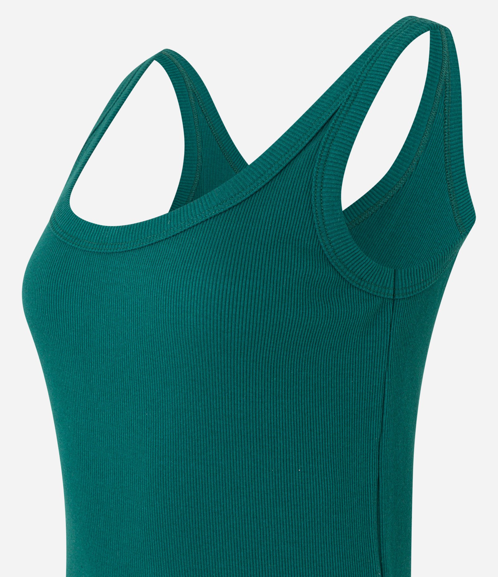 Blusa Regata em Ribana com Decote U Verde 7