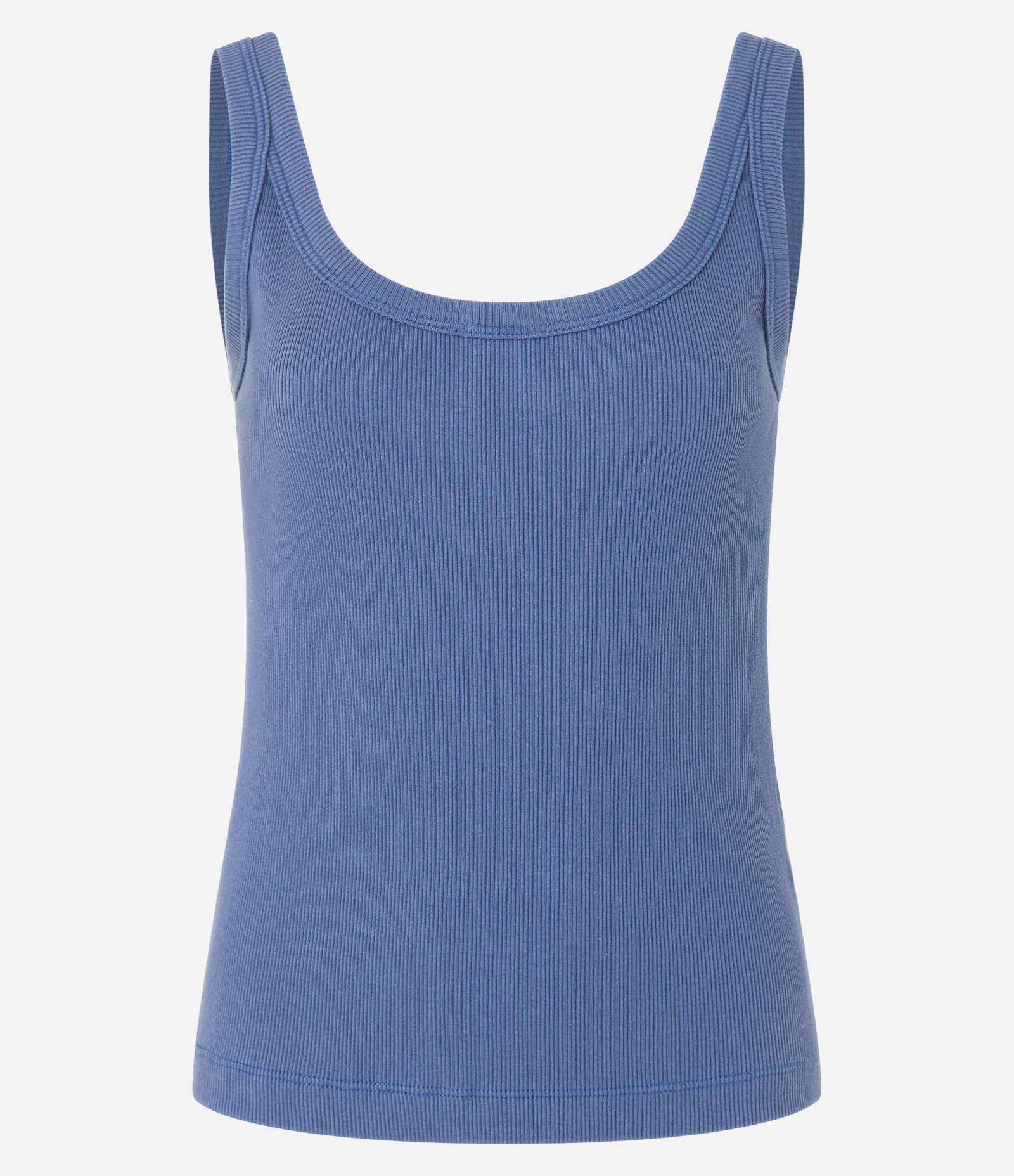 Blusa Regata em Ribana com Decote U Azul 6