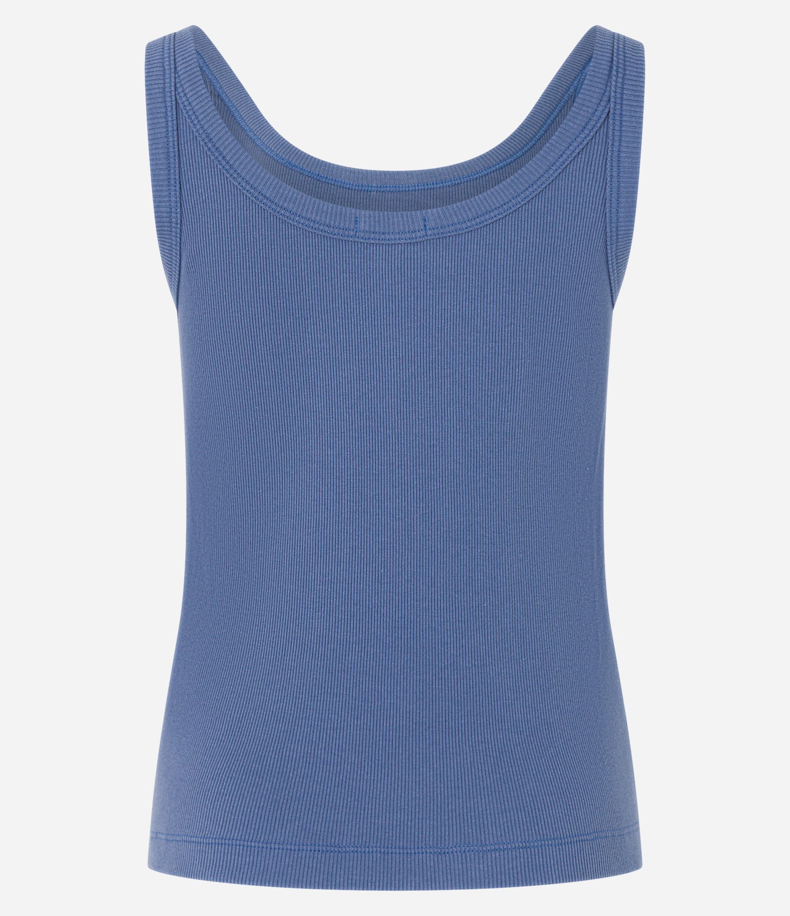 Blusa Regata em Ribana com Decote U Azul 8