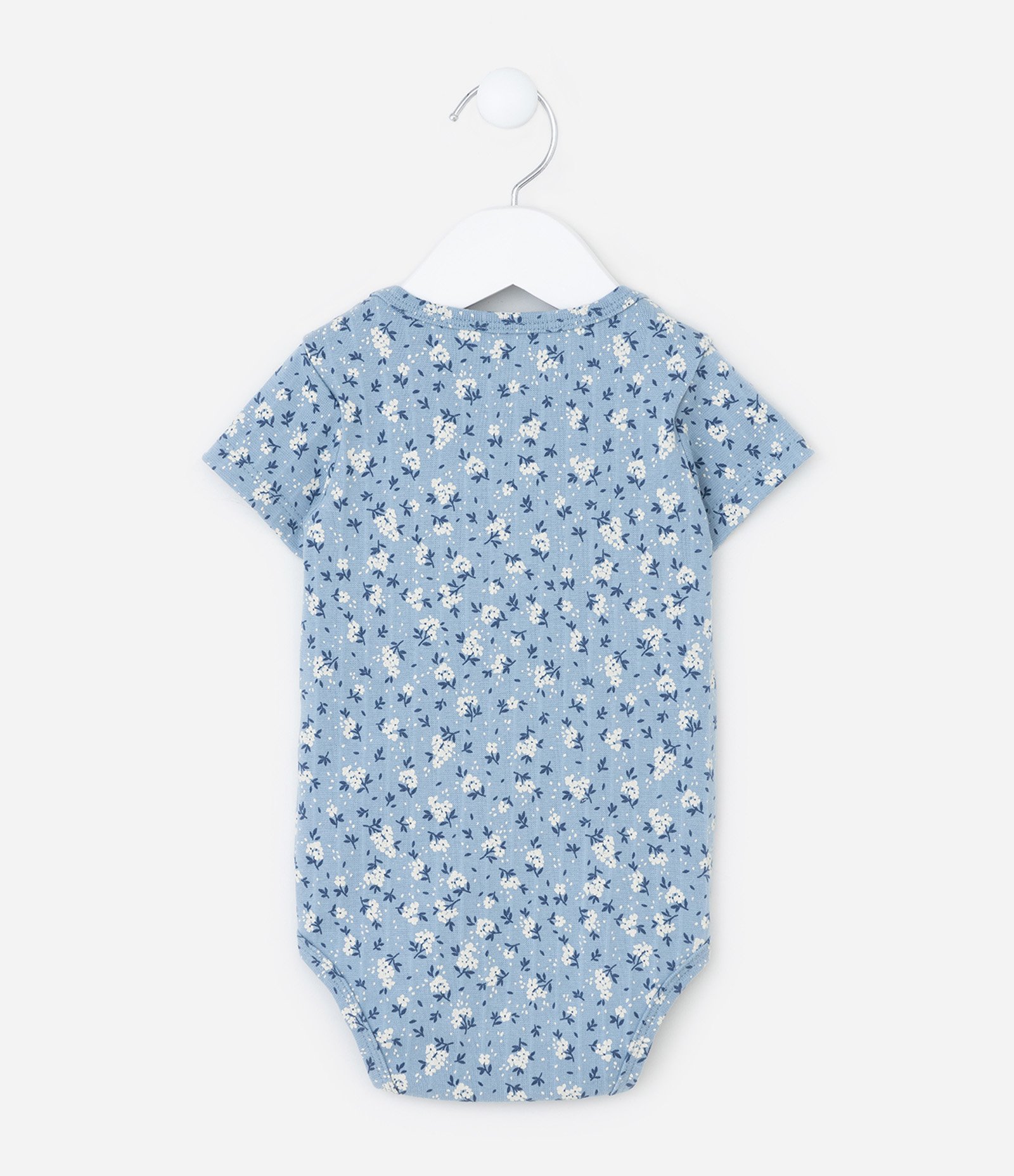 Conjunto Infantil Texturizado com Estampa Floral - RN a 18 meses Azul 3