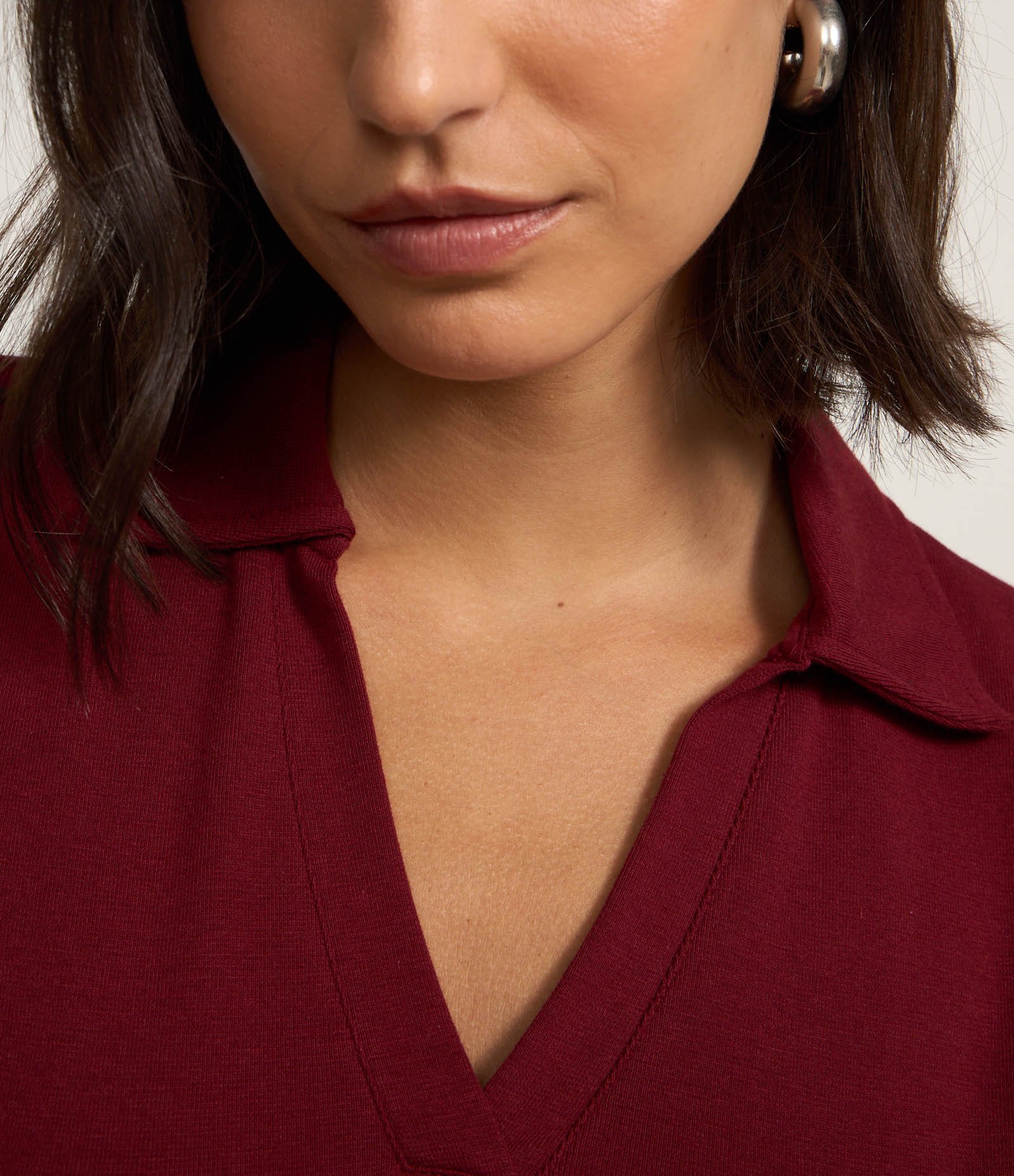 Blusa em Ribana com Gola Polo e Manga Curta 3