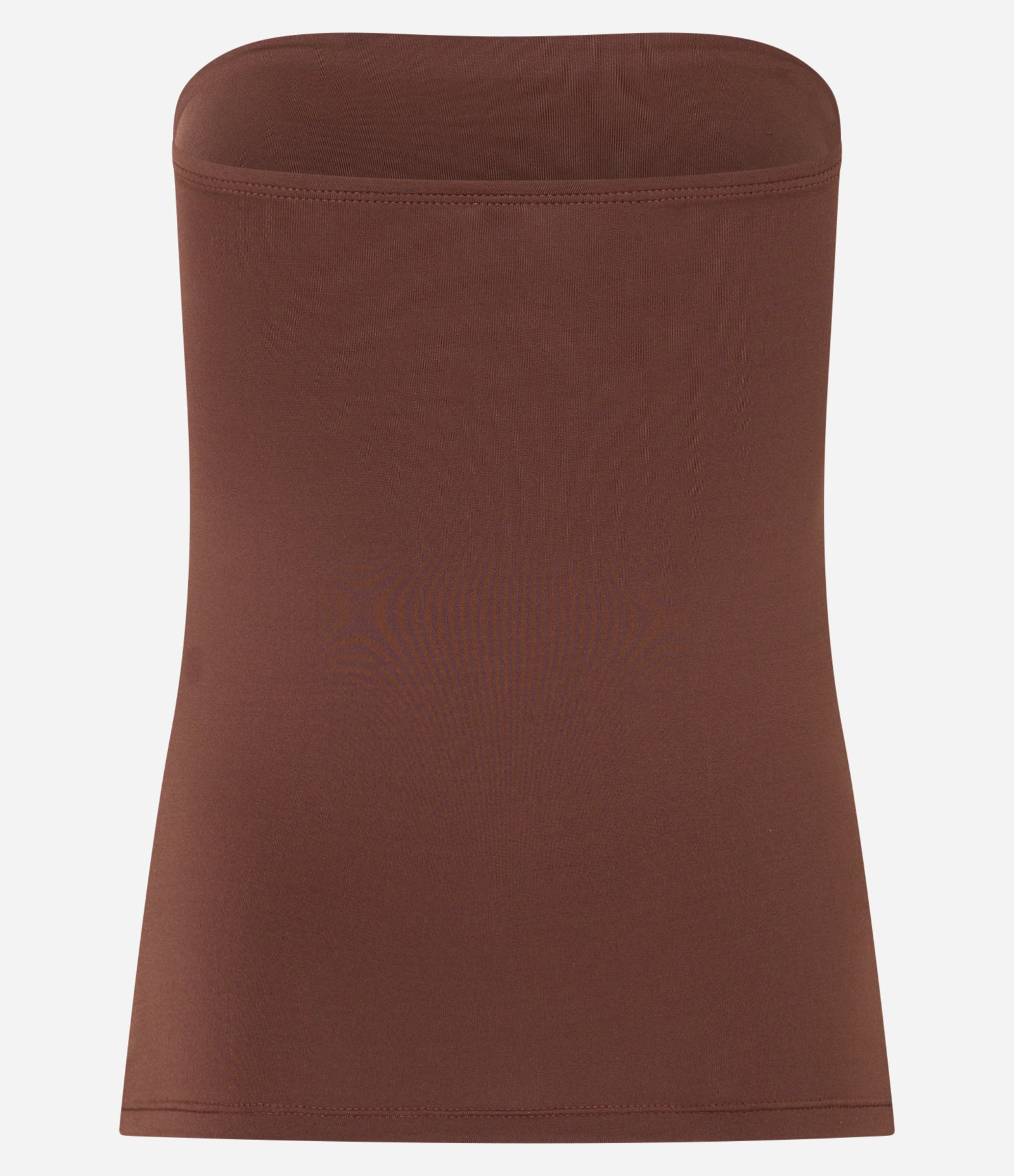 Blusa em Microfibra Tomara que Caia com Fenda Lateral Marrom 6