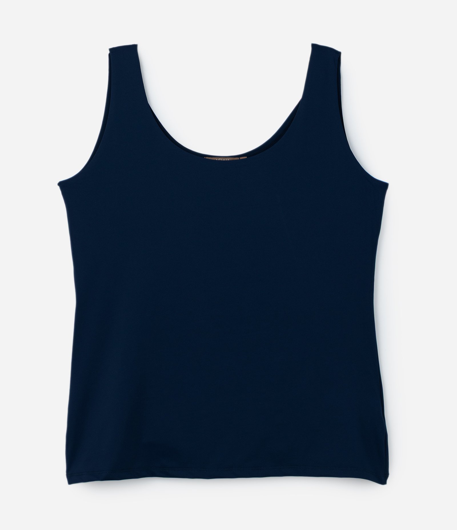 Blusa Regata em Poliamida com Alças Largas Curve & Plus Size Azul 3